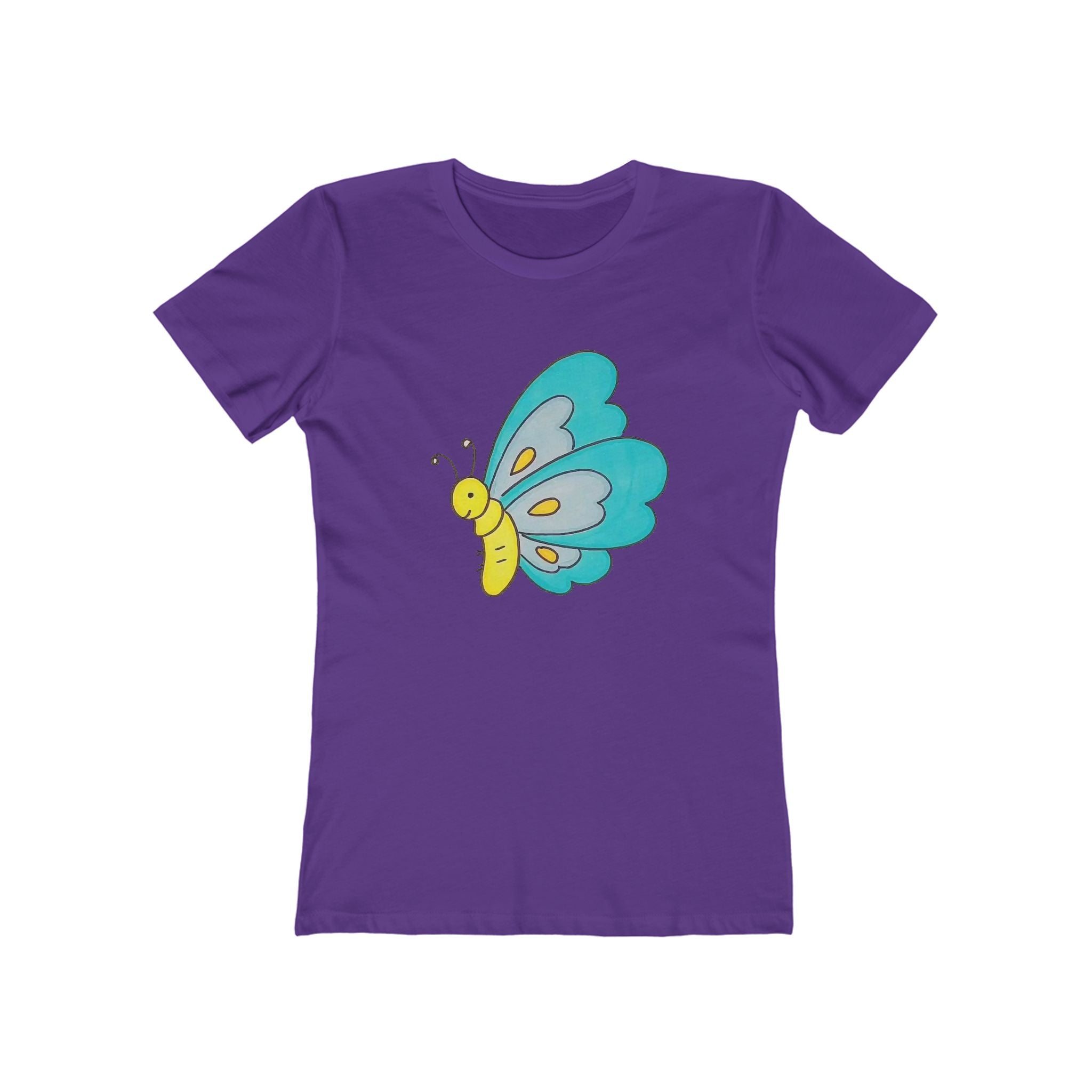 Butterffy Chic Women's Boyfriend Tee, Casual Outfits, Gift for Her, Weekend Wear, Trendy Style, Everyday Comfort