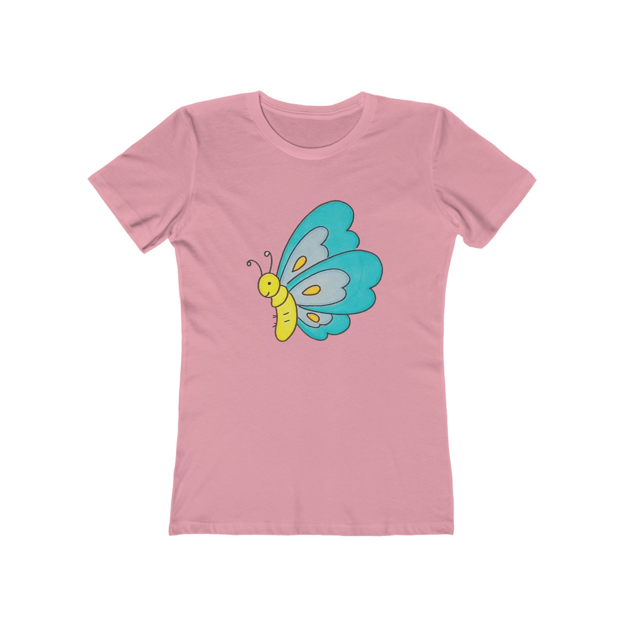 Butterffy Chic Women's Boyfriend Tee, Casual Outfits, Gift for Her, Weekend Wear, Trendy Style, Everyday Comfort