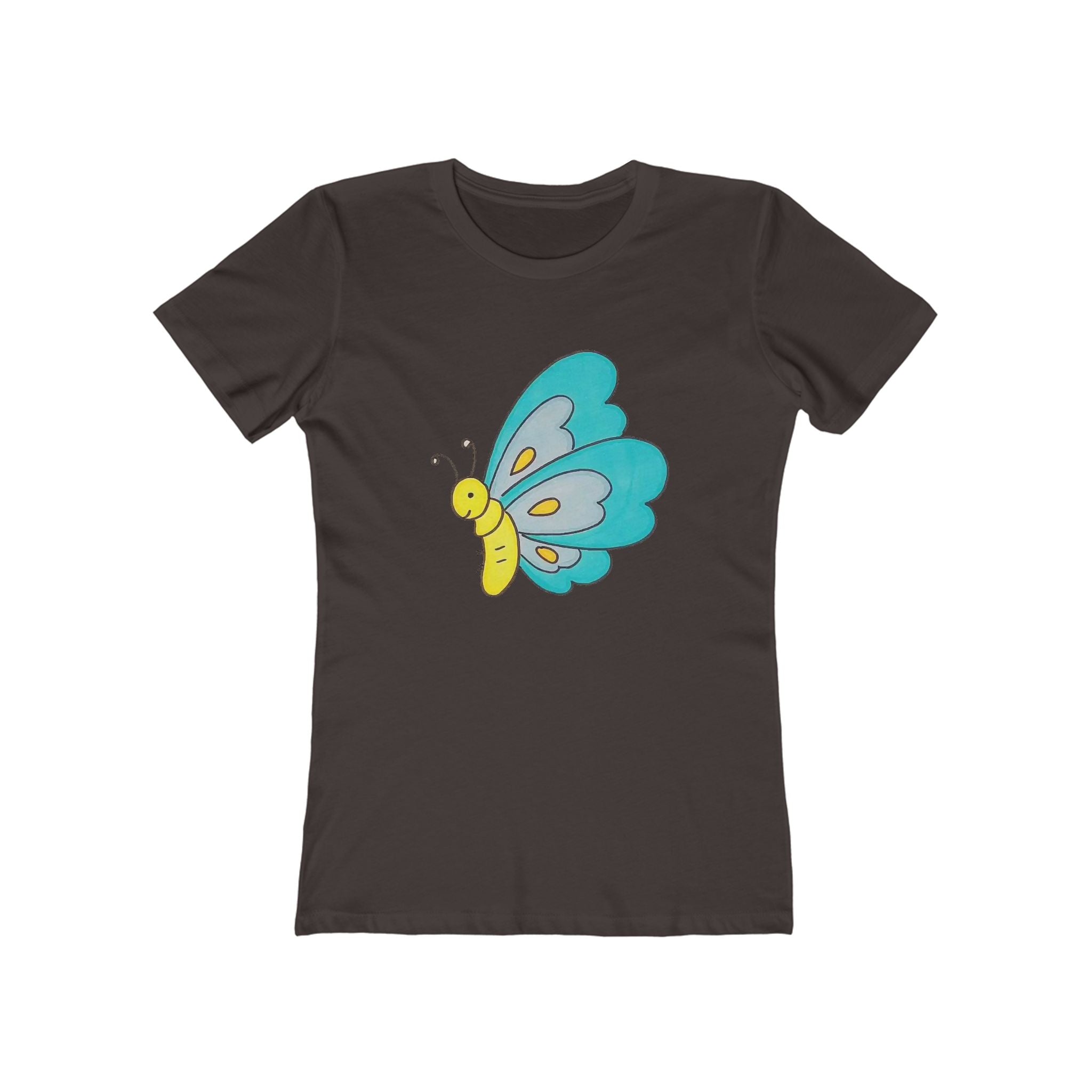 Butterffy Chic Women's Boyfriend Tee, Casual Outfits, Gift for Her, Weekend Wear, Trendy Style, Everyday Comfort