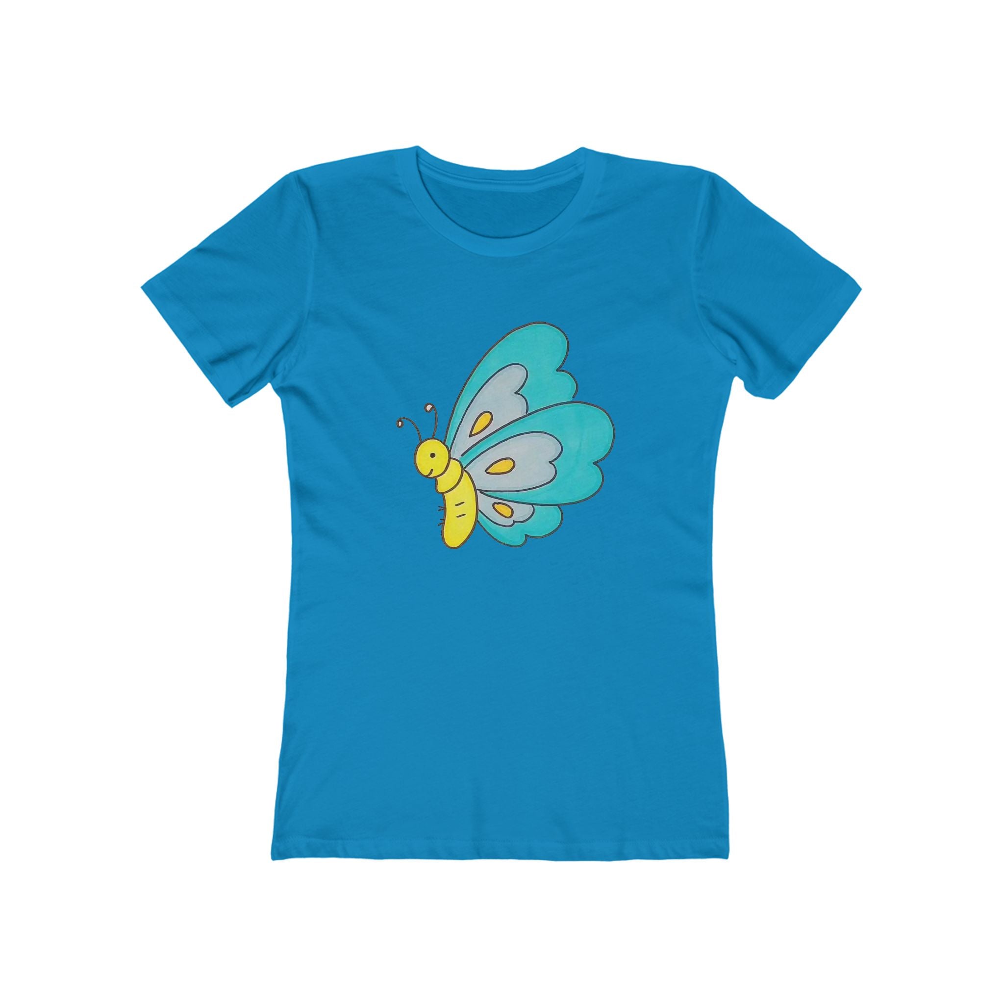 Butterffy Chic Women's Boyfriend Tee, Casual Outfits, Gift for Her, Weekend Wear, Trendy Style, Everyday Comfort
