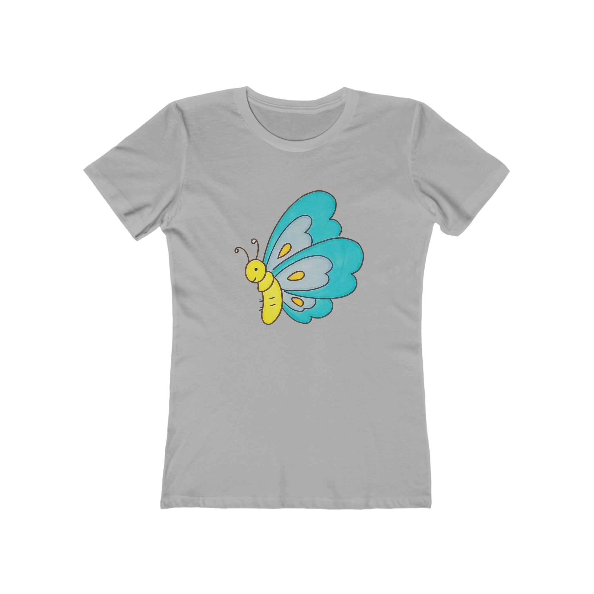 Butterffy Chic Women's Boyfriend Tee, Casual Outfits, Gift for Her, Weekend Wear, Trendy Style, Everyday Comfort