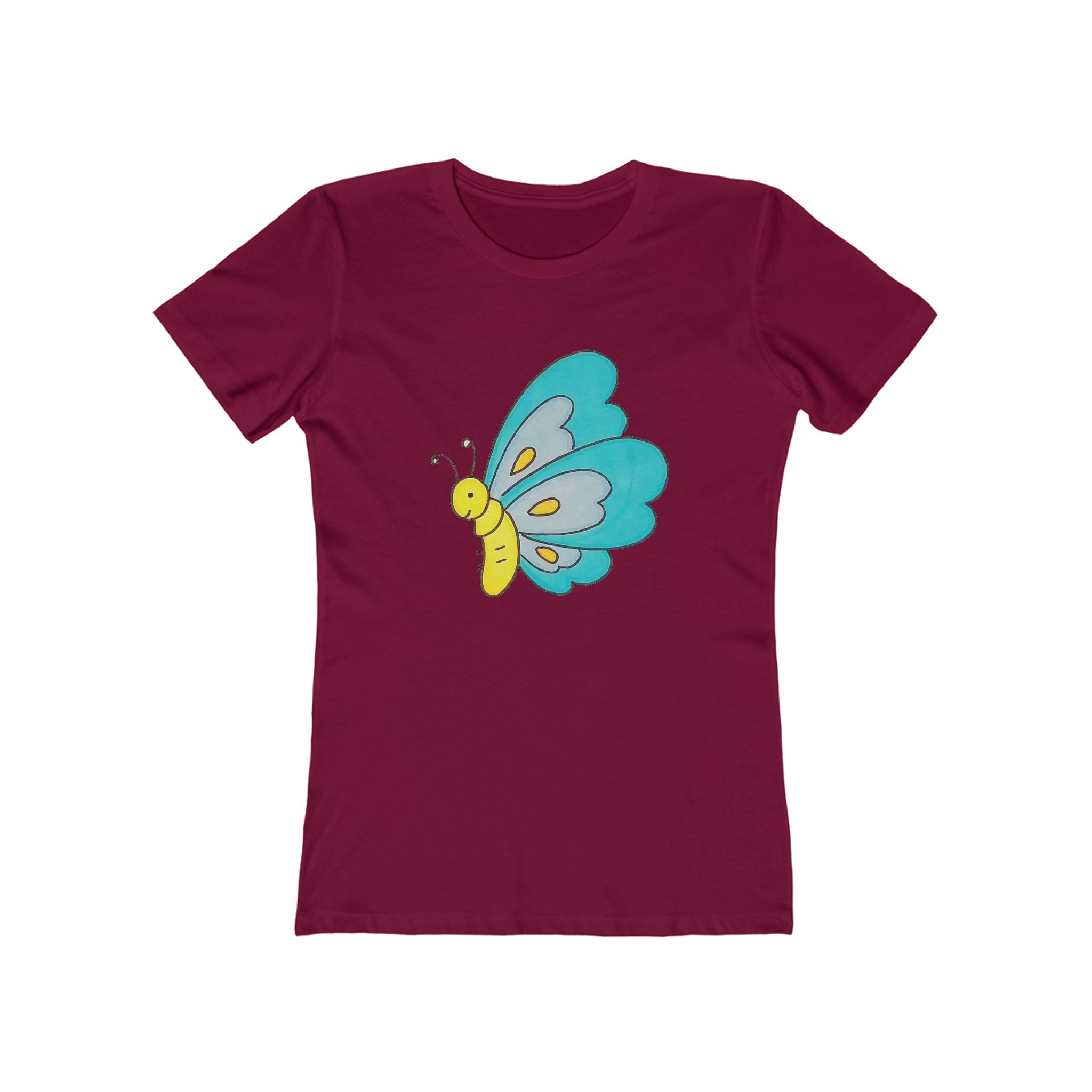 Butterffy Chic Women's Boyfriend Tee, Casual Outfits, Gift for Her, Weekend Wear, Trendy Style, Everyday Comfort