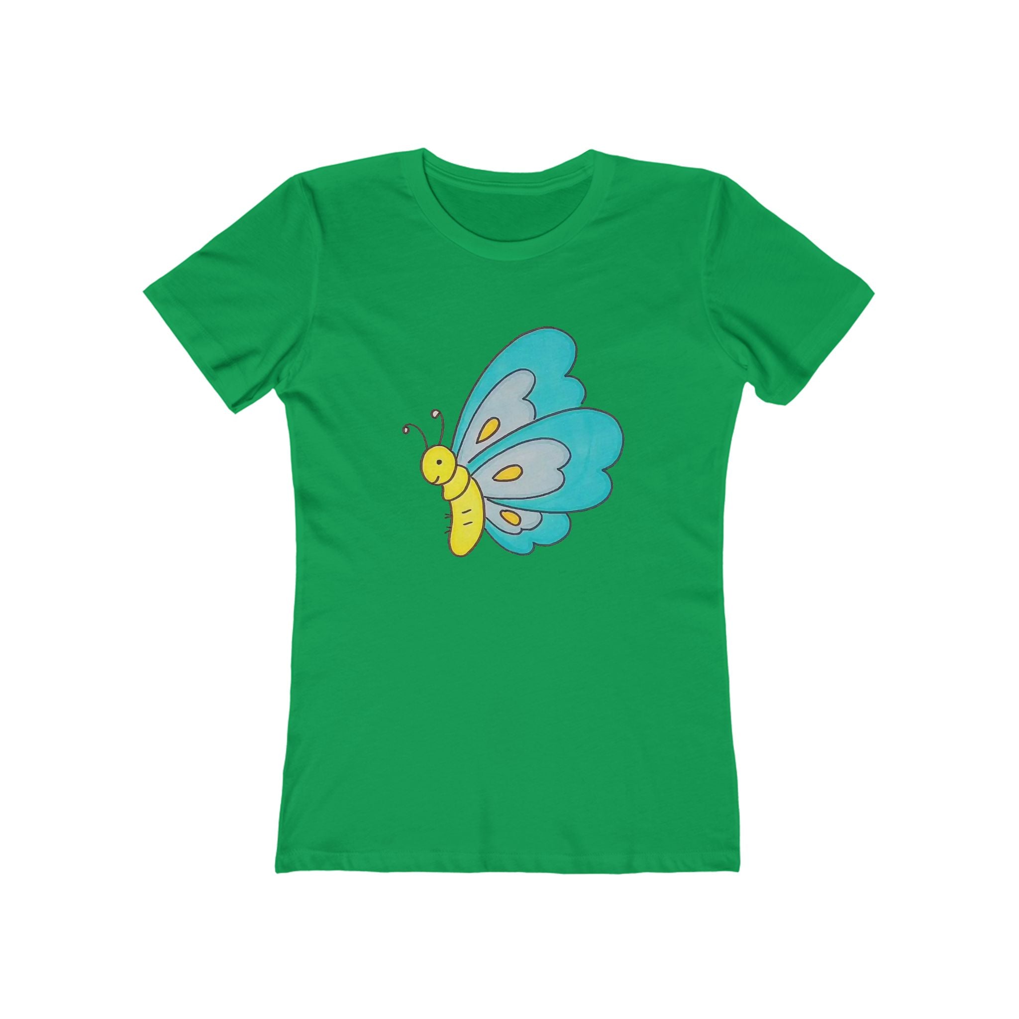 Butterffy Chic Women's Boyfriend Tee, Casual Outfits, Gift for Her, Weekend Wear, Trendy Style, Everyday Comfort