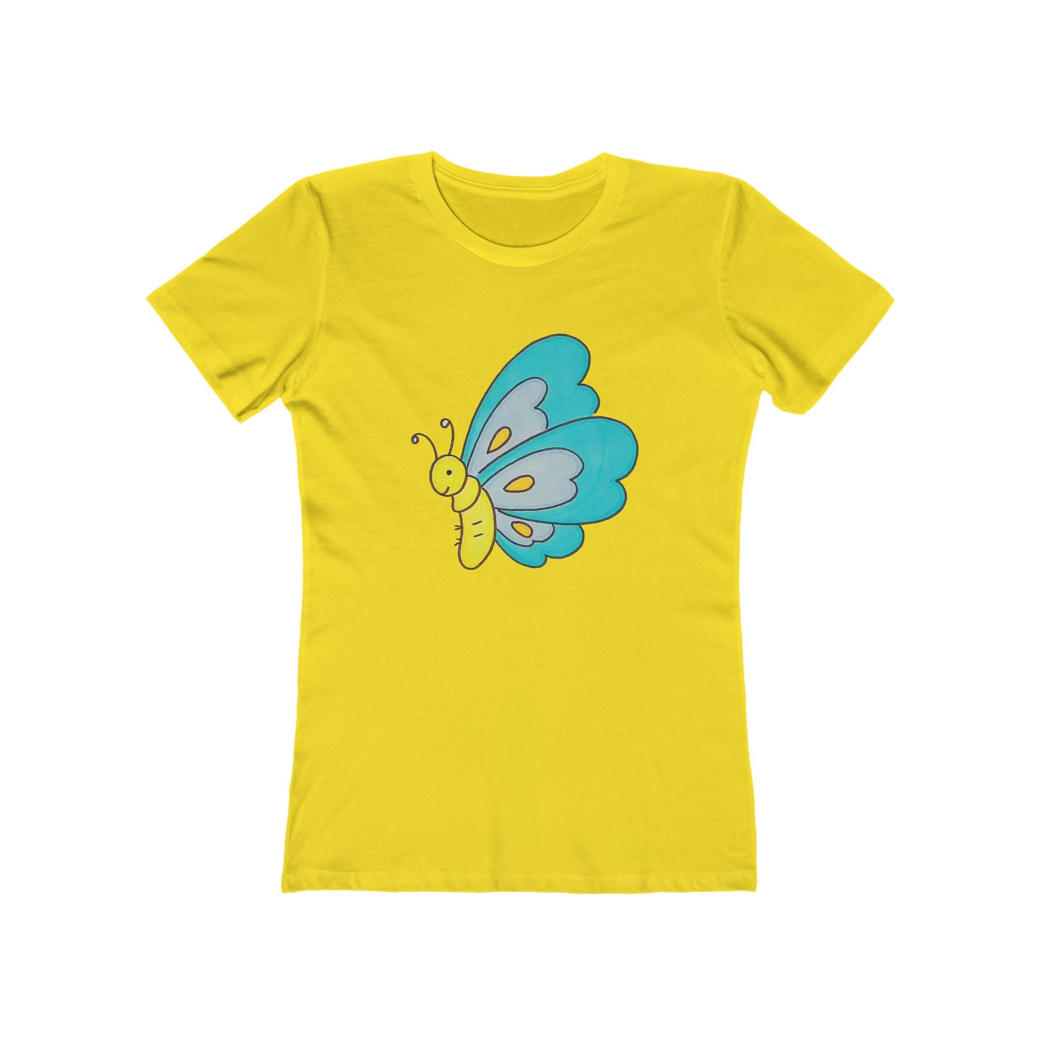 Butterffy Chic Women's Boyfriend Tee, Casual Outfits, Gift for Her, Weekend Wear, Trendy Style, Everyday Comfort