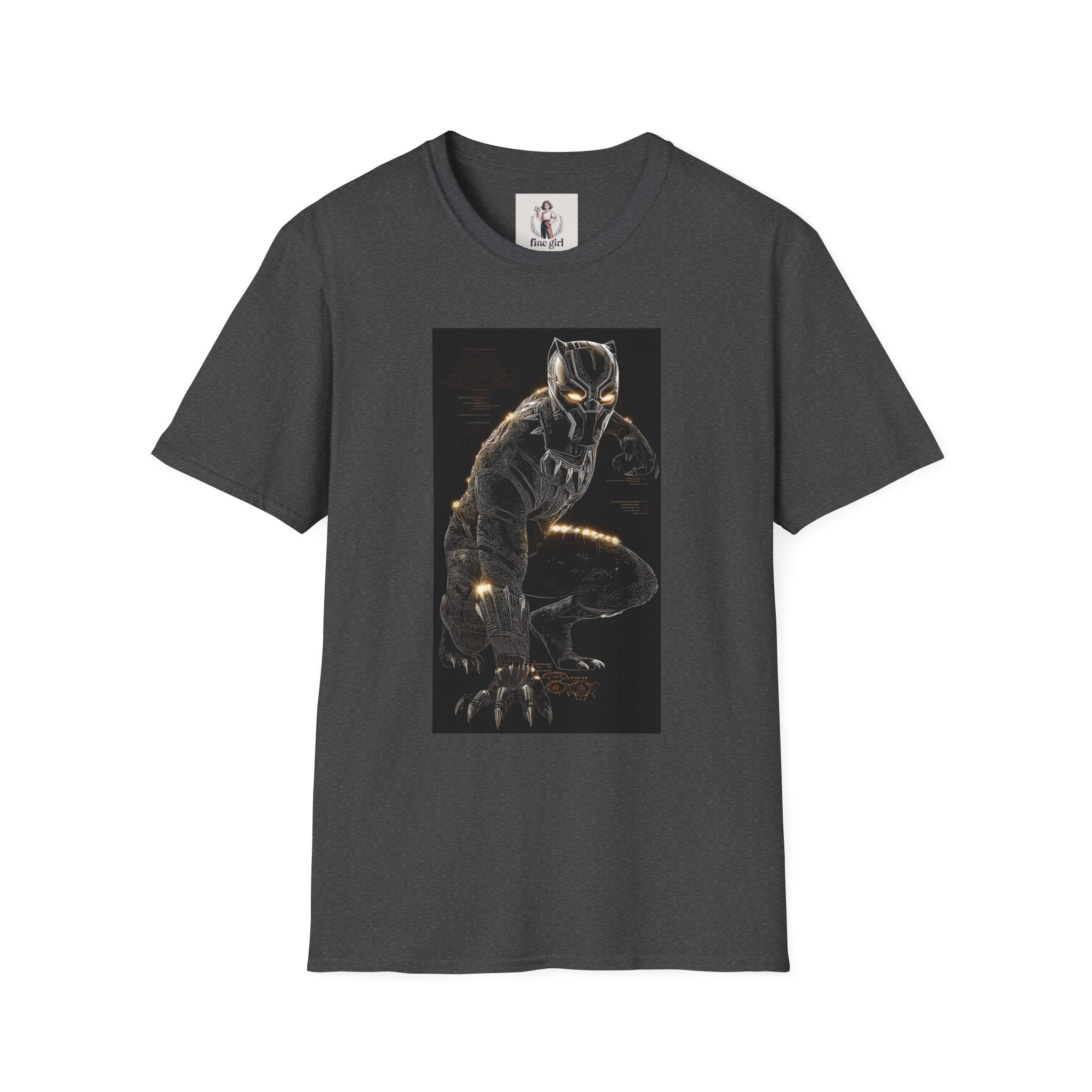 The Black Panther Superhero Marvel Unisex Softstyle T-Shirt, Comic Book Tee, Geeky Clothing, Cosplay Costume Top