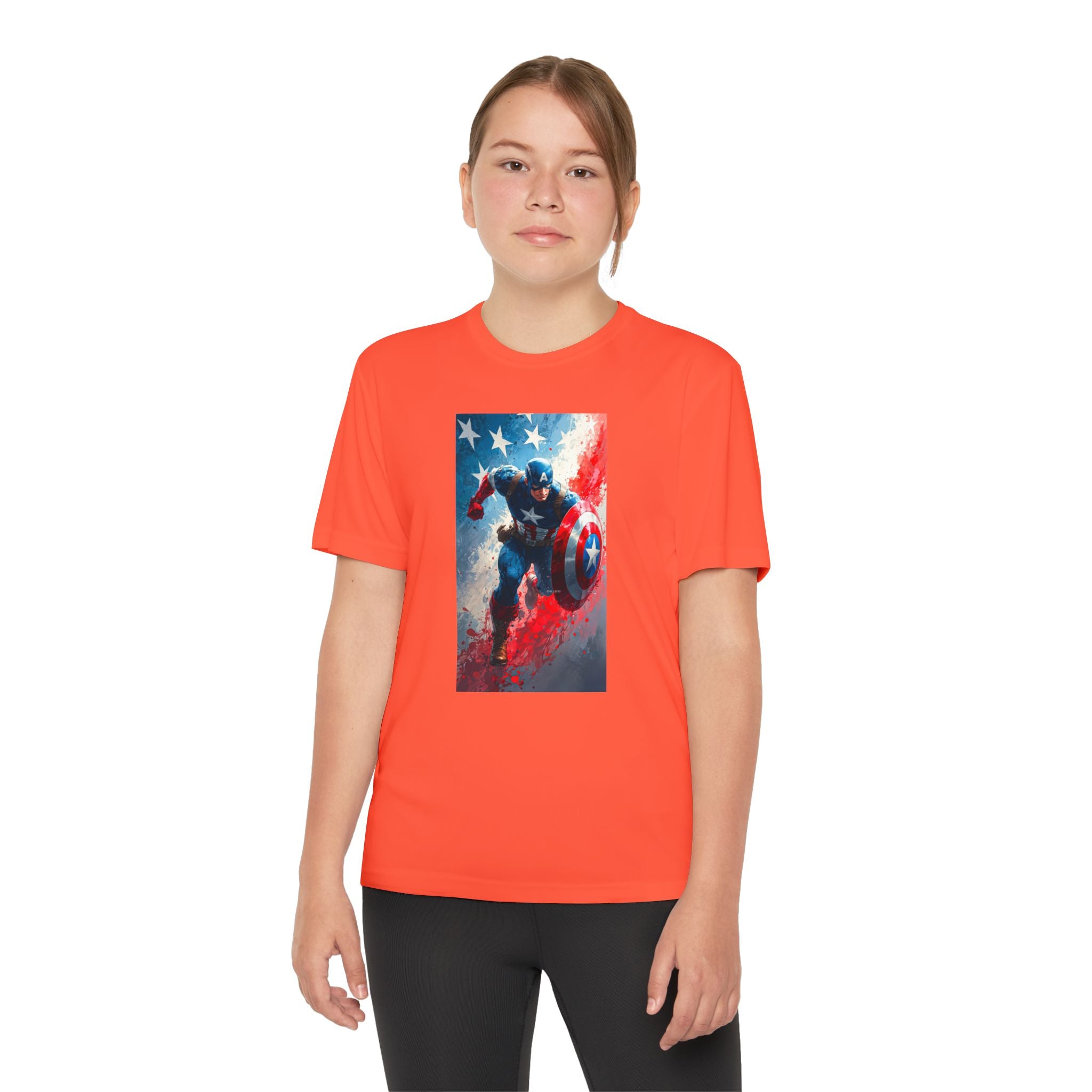 Captain America Superhero Marvel Patriotic, Kids Graphic T-Shirt, Boys Hero Top, Girls Comic Book Clothing, Birthday