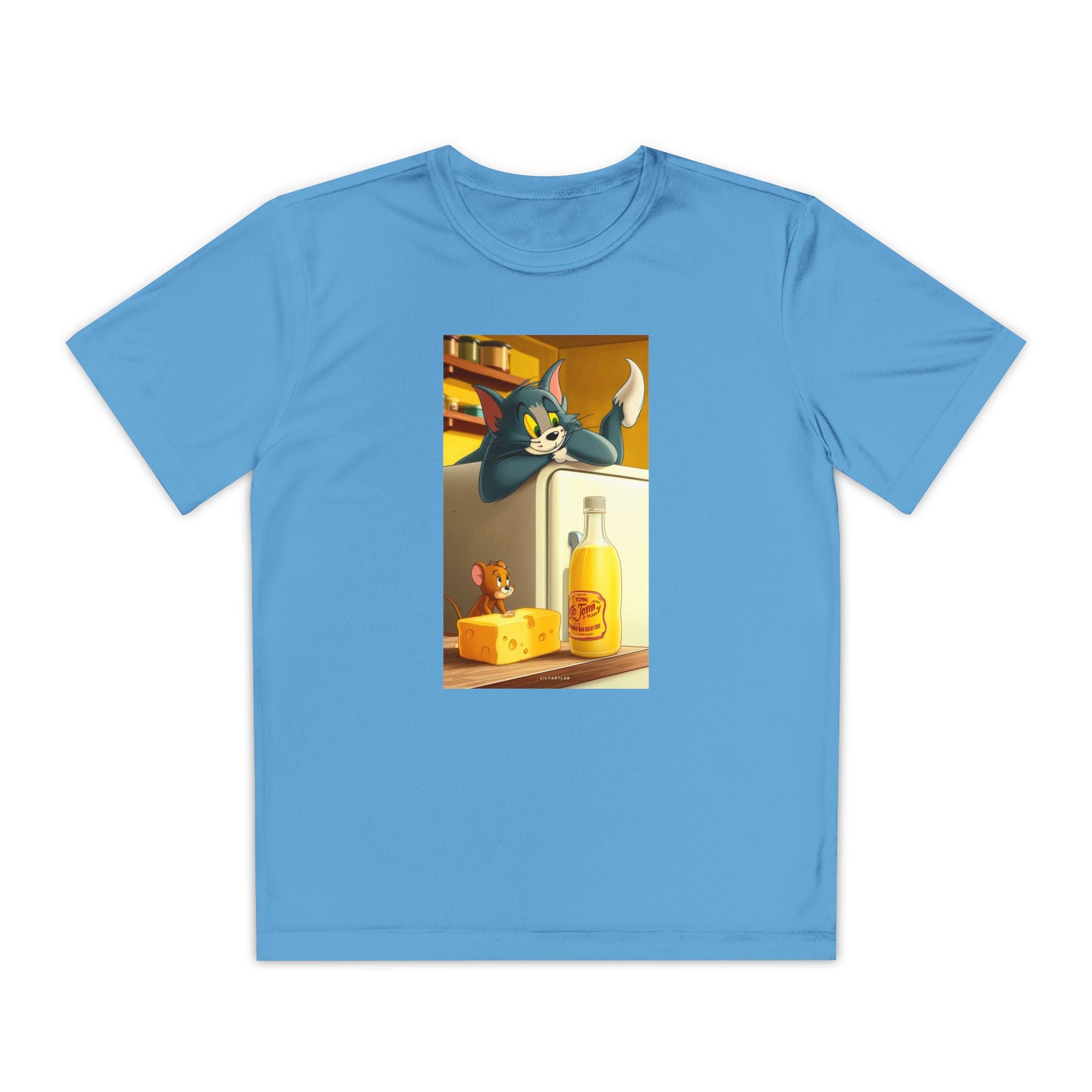 Youth Competitor Tee with Tom And Jerry design, Cartoon Graphic Kid's T-Shirt, Kids Tee, Children's Clothing, Funny Tee for Boys and Girls
