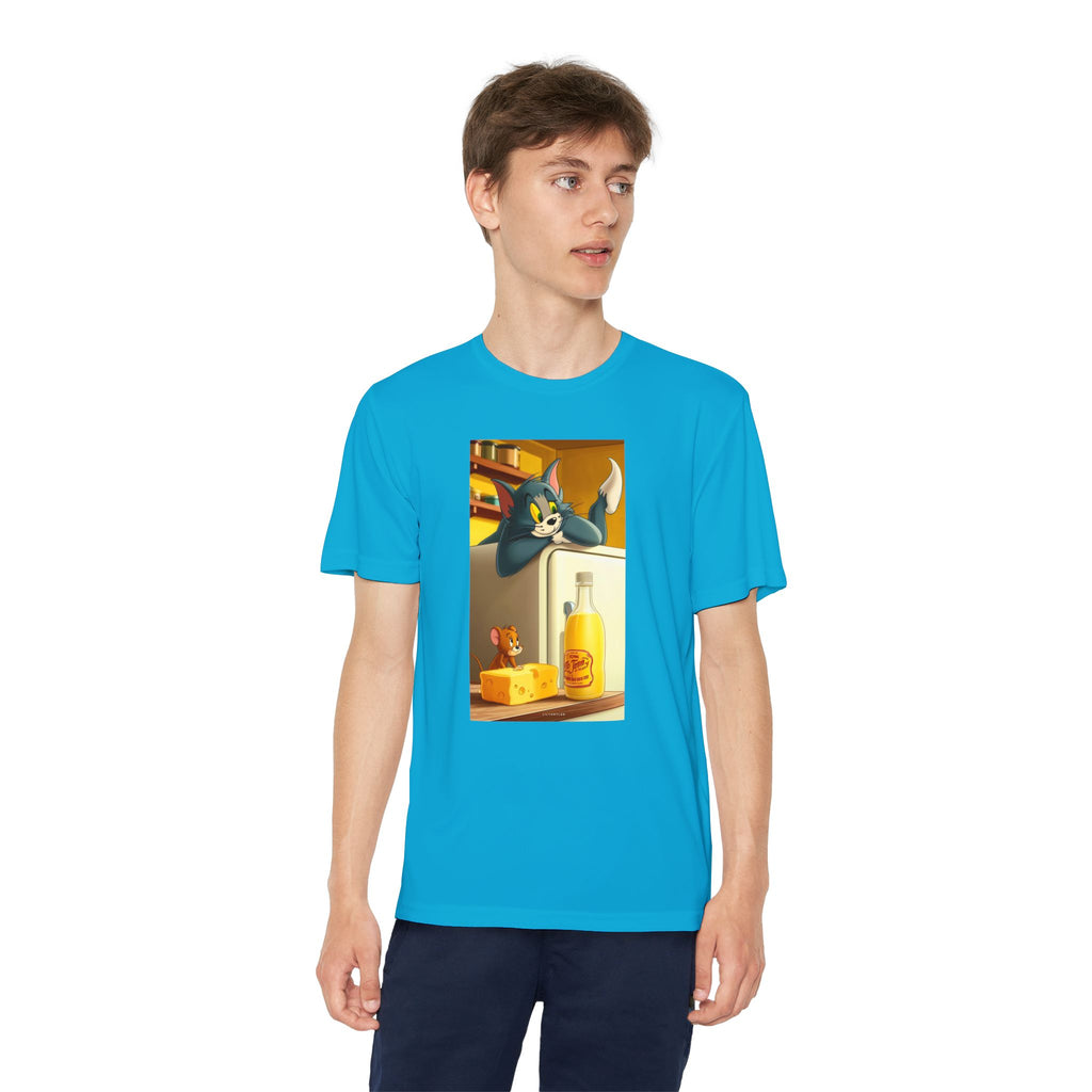 Youth Competitor Tee with Tom And Jerry design, Cartoon Graphic Kid's T-Shirt, Kids Tee, Children's Clothing, Funny Tee for Boys and Girls