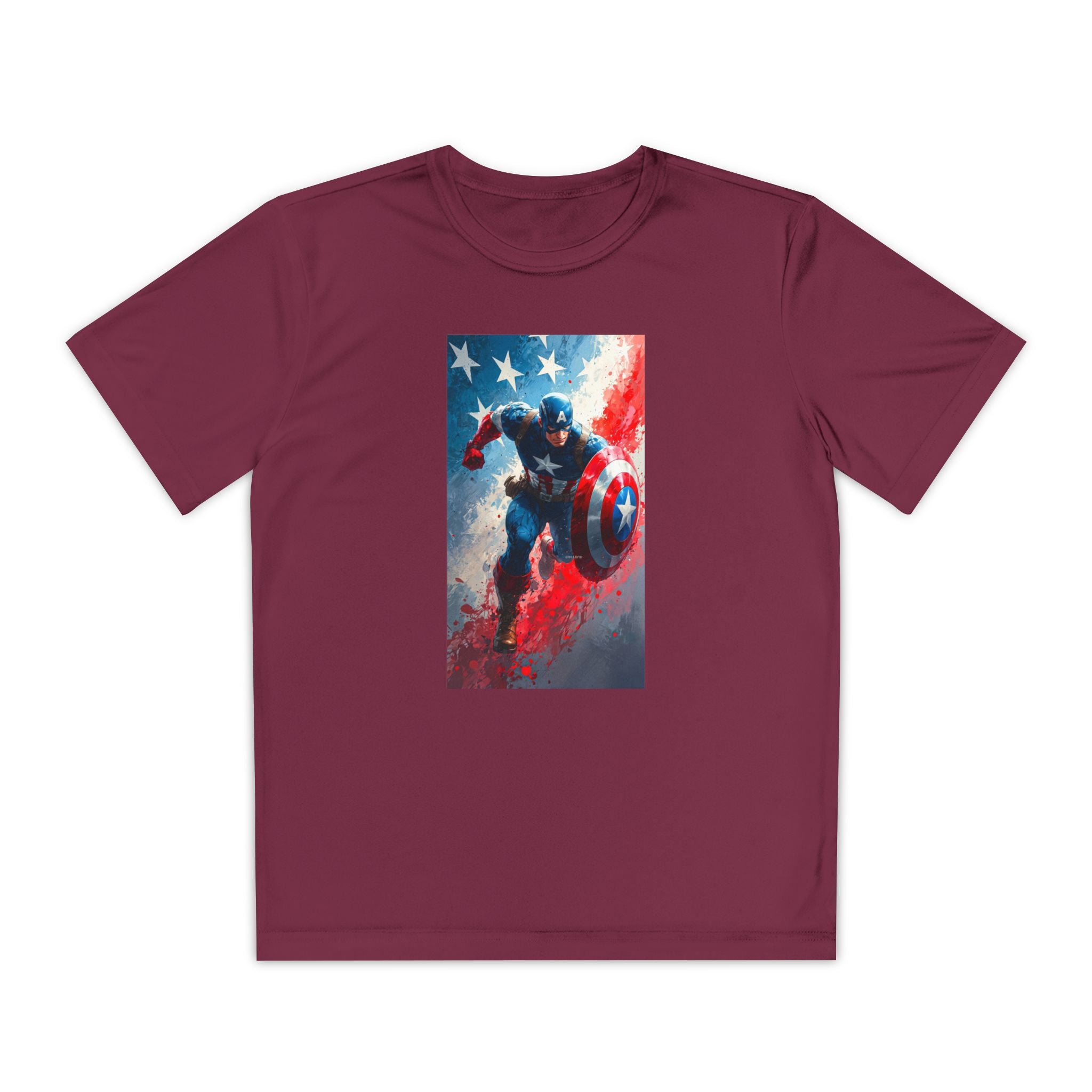 Captain America Superhero Marvel Patriotic, Kids Graphic T-Shirt, Boys Hero Top, Girls Comic Book Clothing, Birthday