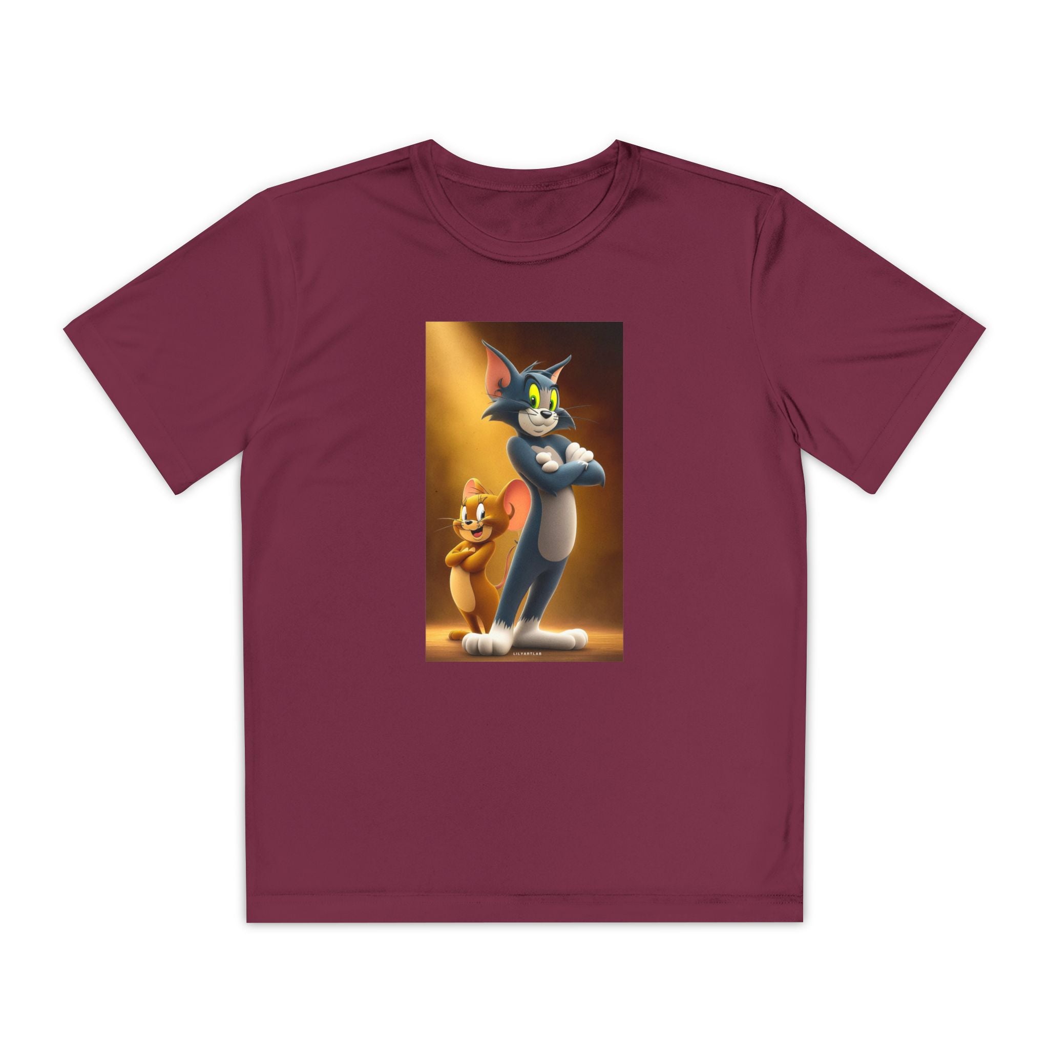 Youth Competitor Tee with Tom And Jerry design, Cartoon Graphic Kid's T-Shirt, Kids Tee, Children's Clothing, Funny Tee for Boys and Girls