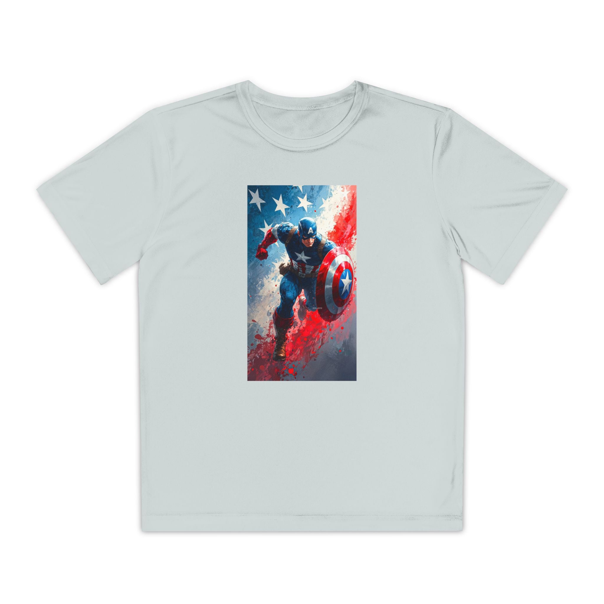 Captain America Superhero Marvel Patriotic, Kids Graphic T-Shirt, Boys Hero Top, Girls Comic Book Clothing, Birthday