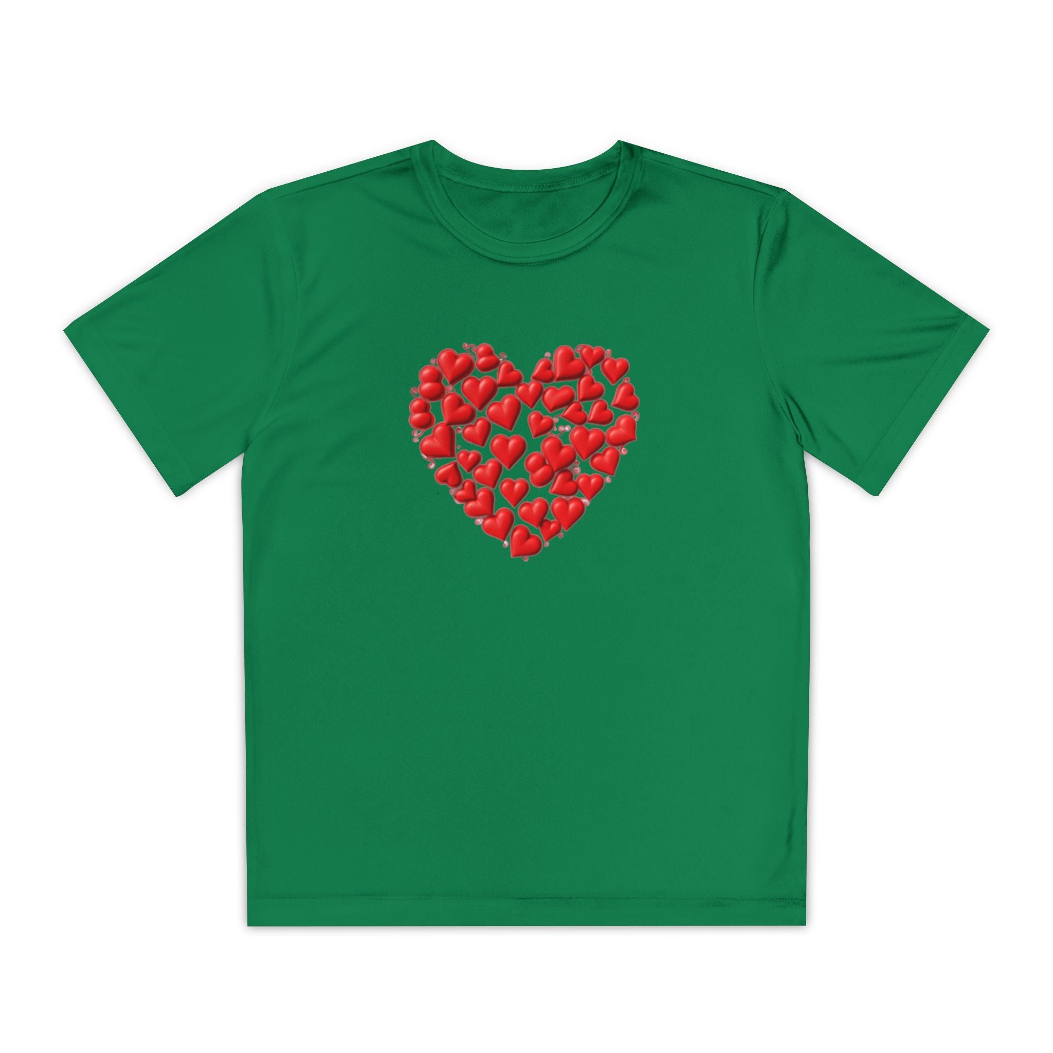 Heart Youth T-Shirt Sports Graphic Tee, Cool Athletic Shirt for Kids, Perfect for Sports Events, Team Spirit