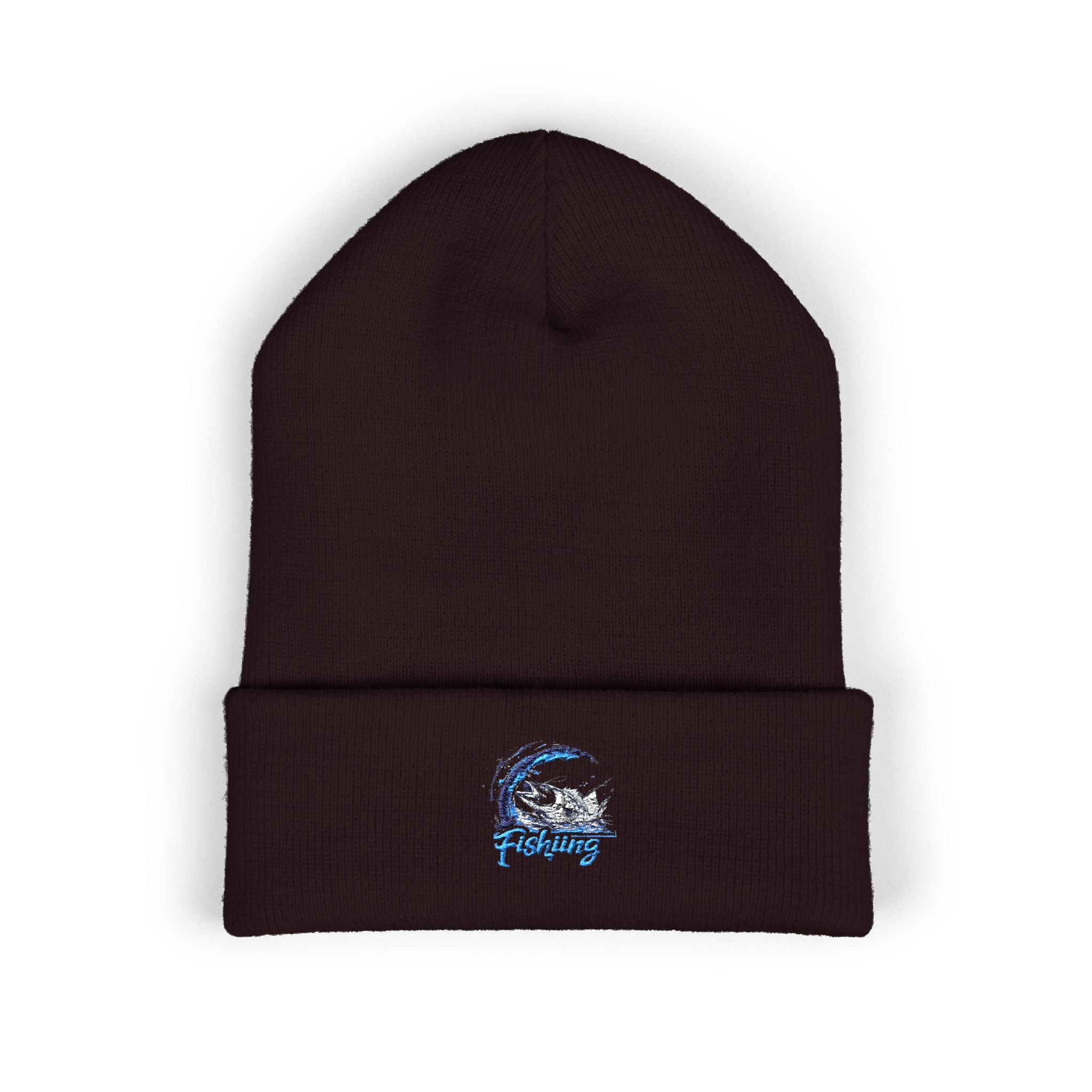 Beanie, Fishing Embroidered Hat for Outdoor Enthusiasts, Angler Gift, Fisherman Apparel, Winter Headwear, Knit Cap
