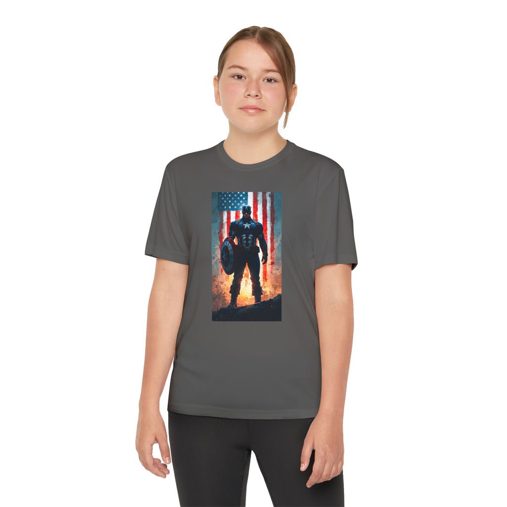 Captain America Superhero Marvel Patriotic, Kids Graphic T-Shirt, Boys Hero Top, Girls Comic Book Clothing, Birthday