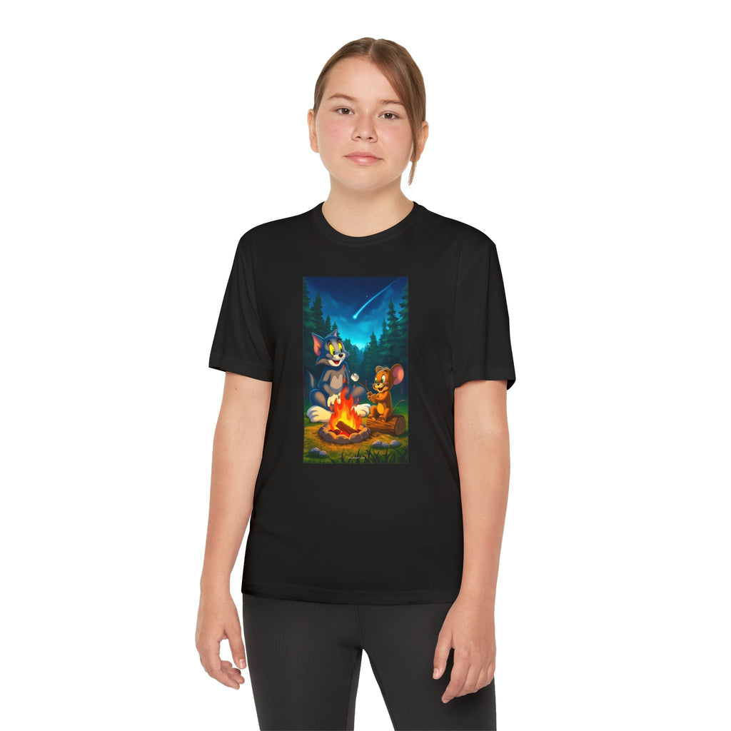 Youth Competitor Tee with Tom And Jerry design, Cartoon Graphic Kid's T-Shirt, Kids Tee, Children's Clothing, Funny Tee for Boys and Girls