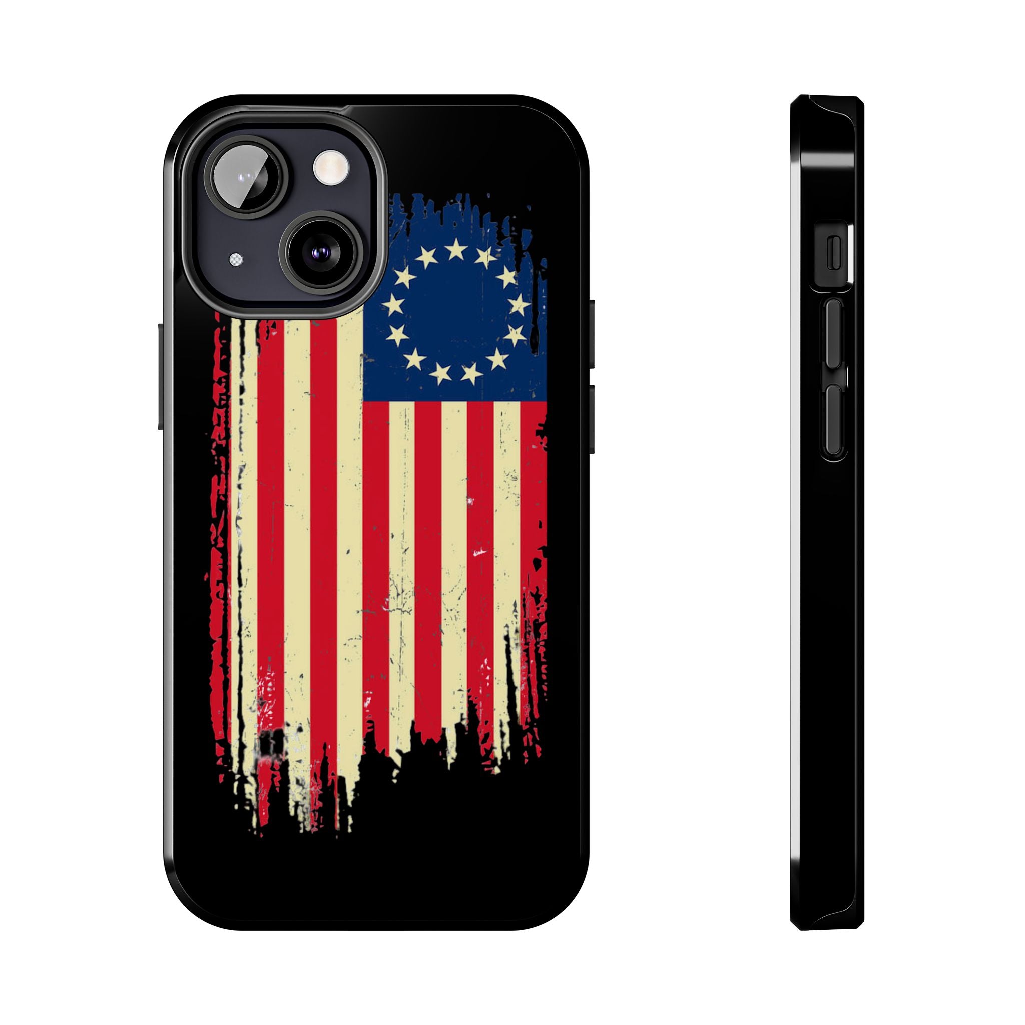Patriotic Phone Cases with Vintage Flag Design, Tough Case for Independence Day, Memorial Day, 4th of July, Gift for Veterans, USA Pride