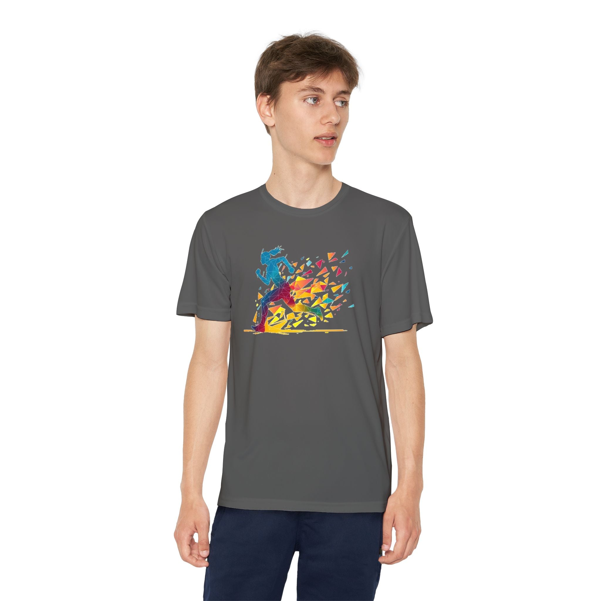 Running Youth T-Shirt Sports Graphic Tee, Cool Athletic Shirt for Kids, Perfect for Sports Events, Team Spirit