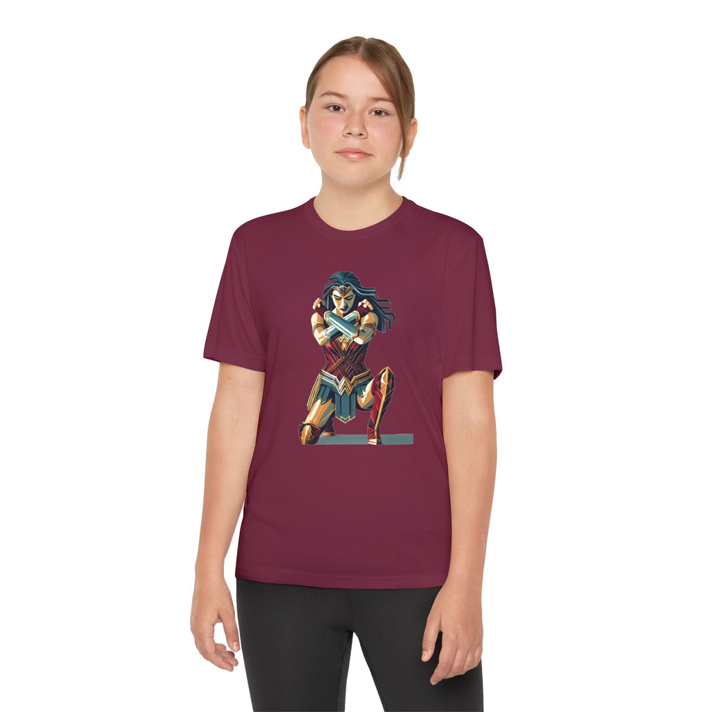 Wonder Woman Youth T-Shirt Sports Graphic Tee, Cool Athletic Shirt for Kids, Perfect for Sports Events, Team Spirit