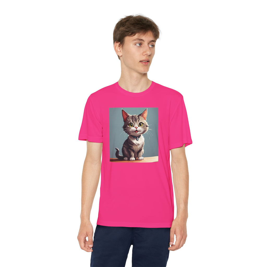 Youth Tee, Cute Kitten Graphic Shirt for Kids, Cat Lover Gift, Animal Theme Top, Children's Clothing, Feline Print Apparel