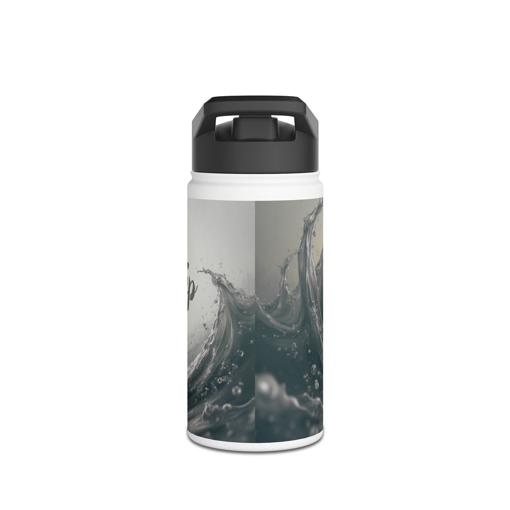 Aqua Wave Stainless Steel Water Bottle, Hydration Gift, Outdoor Adventure, Beach Vibes, Eco-Friendly, Travel Companion