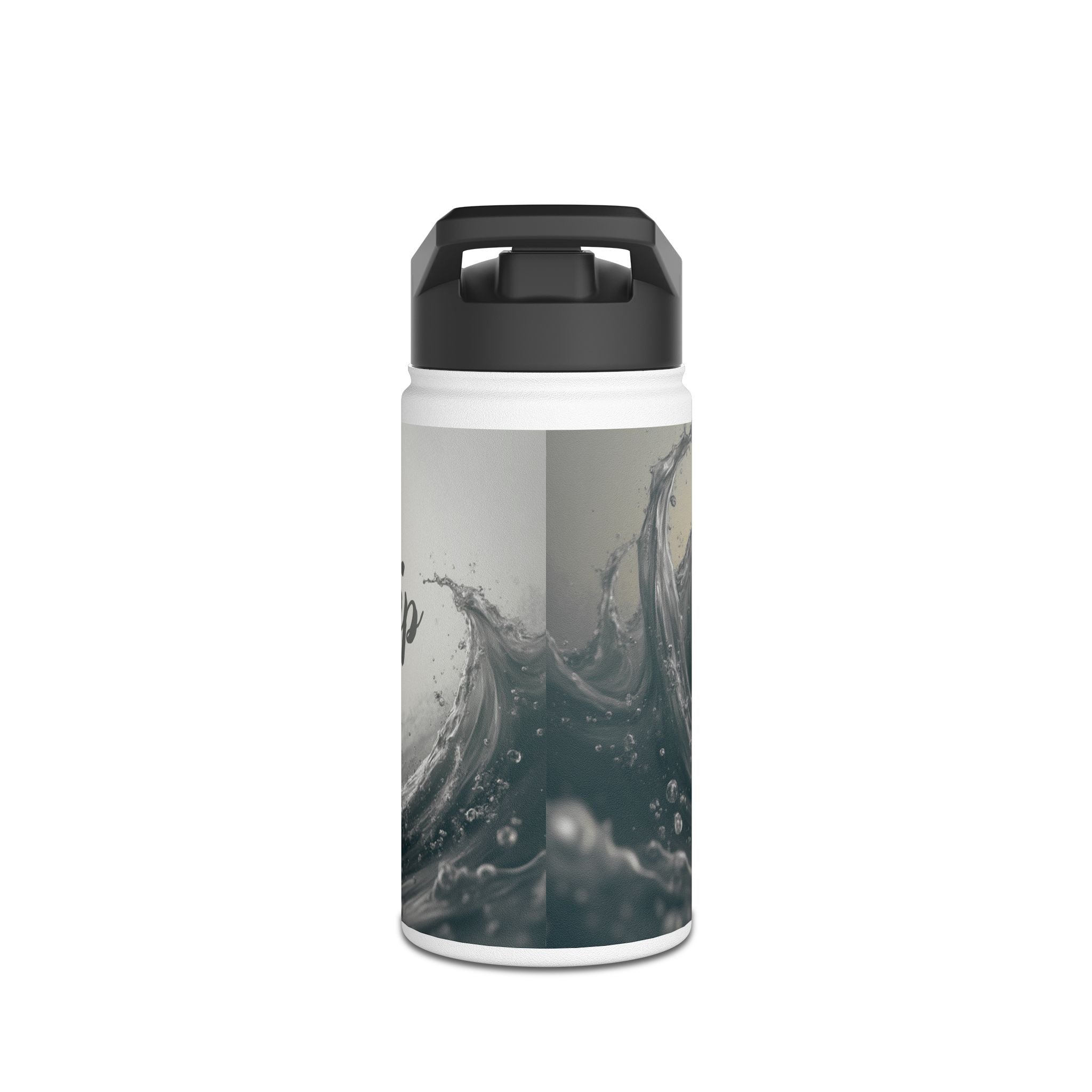 Aqua Wave Stainless Steel Water Bottle, Hydration Gift, Outdoor Adventure, Beach Vibes, Eco-Friendly, Travel Companion