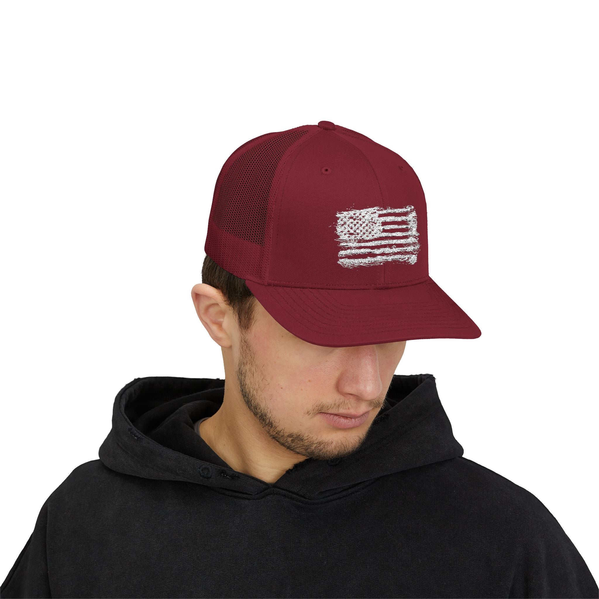 Patriotic Flag Snapback Trucker Cap, American Flag Hat, Outdoor Cap, Casual Wear, Gift for Dad, 4th of July Apparel