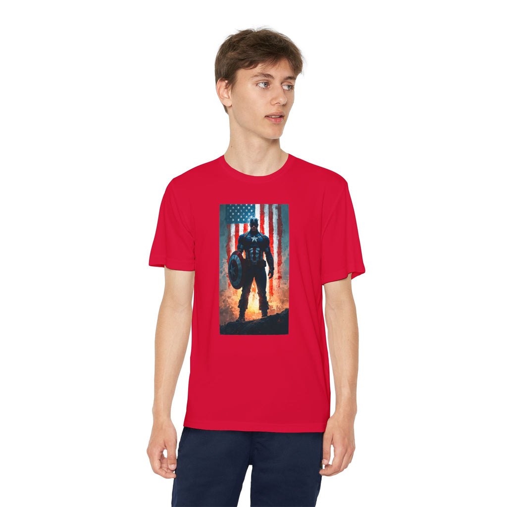 Captain America Superhero Marvel Patriotic, Kids Graphic T-Shirt, Boys Hero Top, Girls Comic Book Clothing, Birthday
