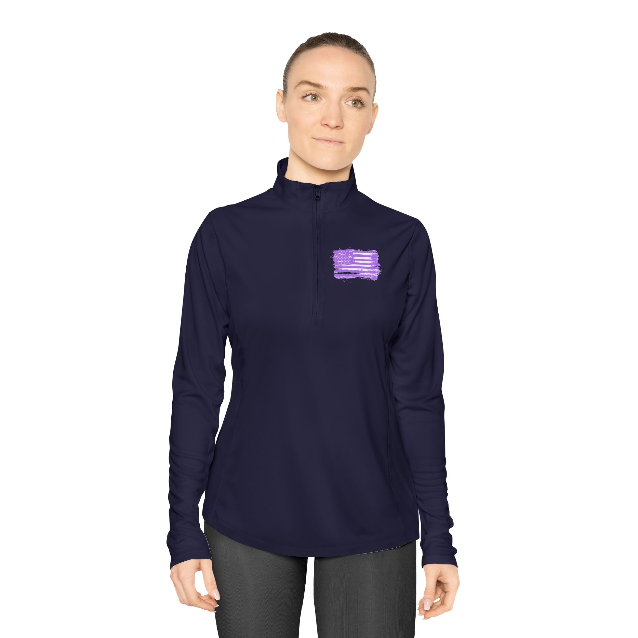 Ladies Quarter-Zip Pullover with Motivational Running Design, Athletic Apparel, Activewear, Sportswear, Fitness Gift, Running Top
