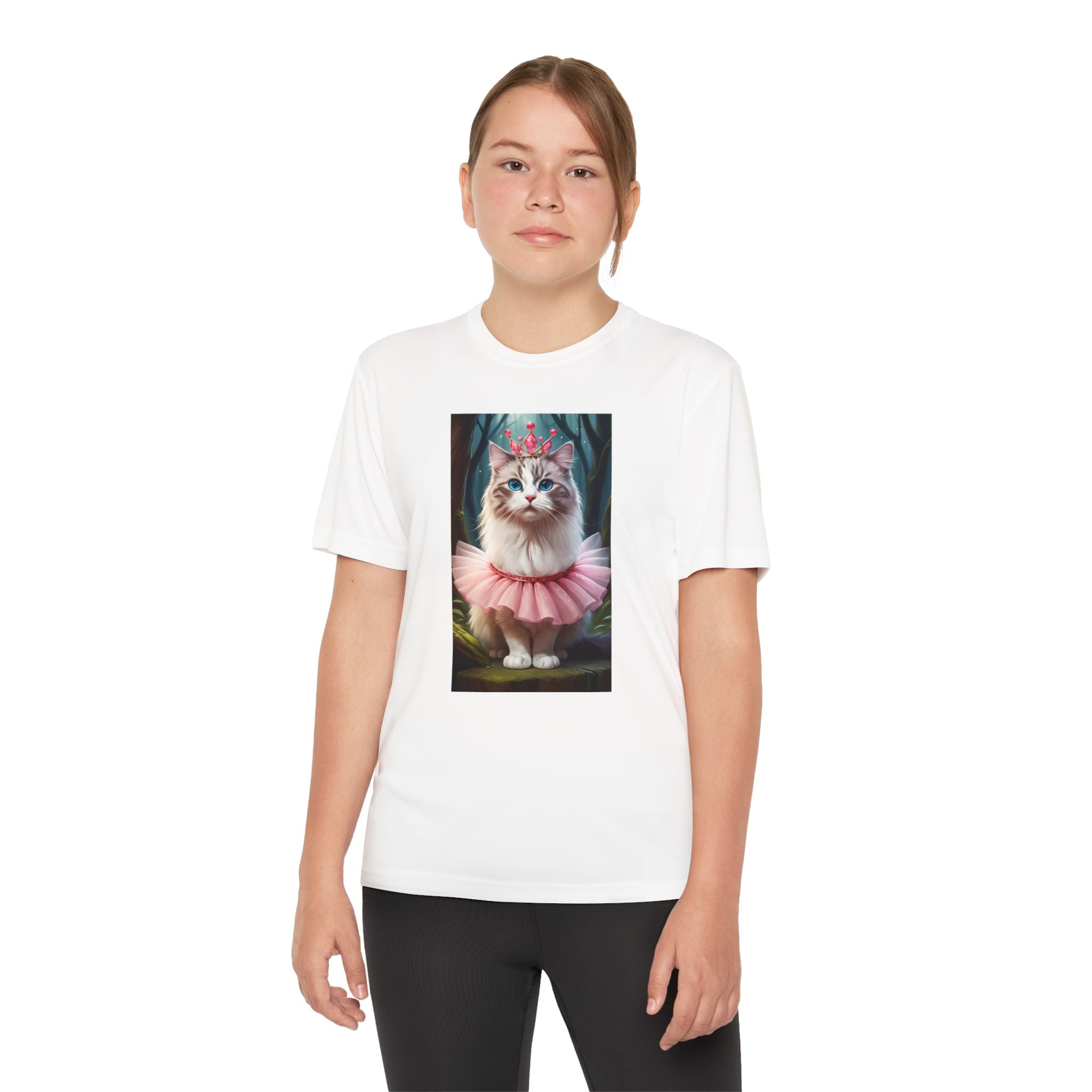 Graphic Tee, Cute Cartoon Kitten, Kids Animal Lover Shirt, Kitty Princess Design, Youth Tee for Girls and Boys, Funny Cat Shirt, Gift for
