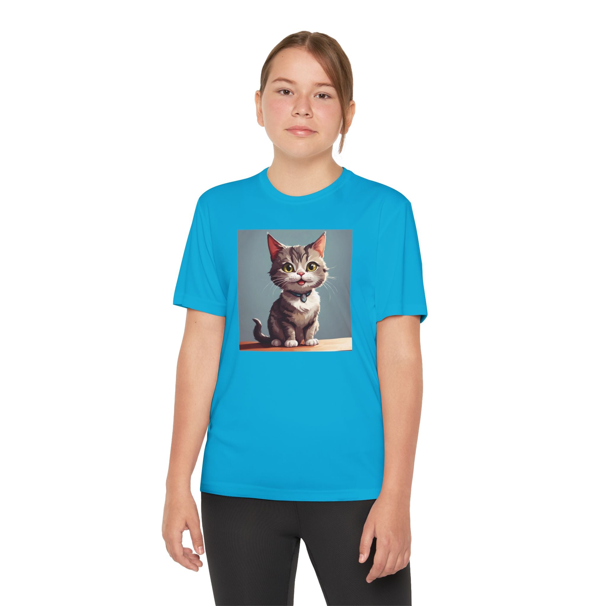 Youth Tee, Cute Kitten Graphic Shirt for Kids, Cat Lover Gift, Animal Theme Top, Children's Clothing, Feline Print Apparel