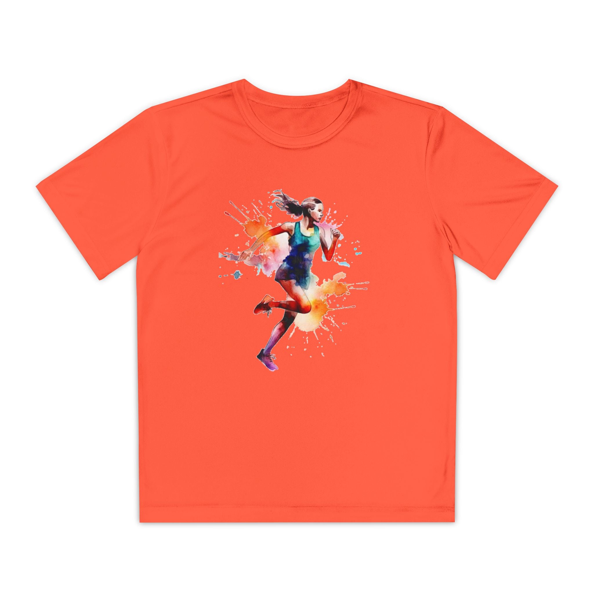 Running Youth T-Shirt Sports Graphic Tee, Cool Athletic Shirt for Kids, Perfect for Sports Events, Team Spirit