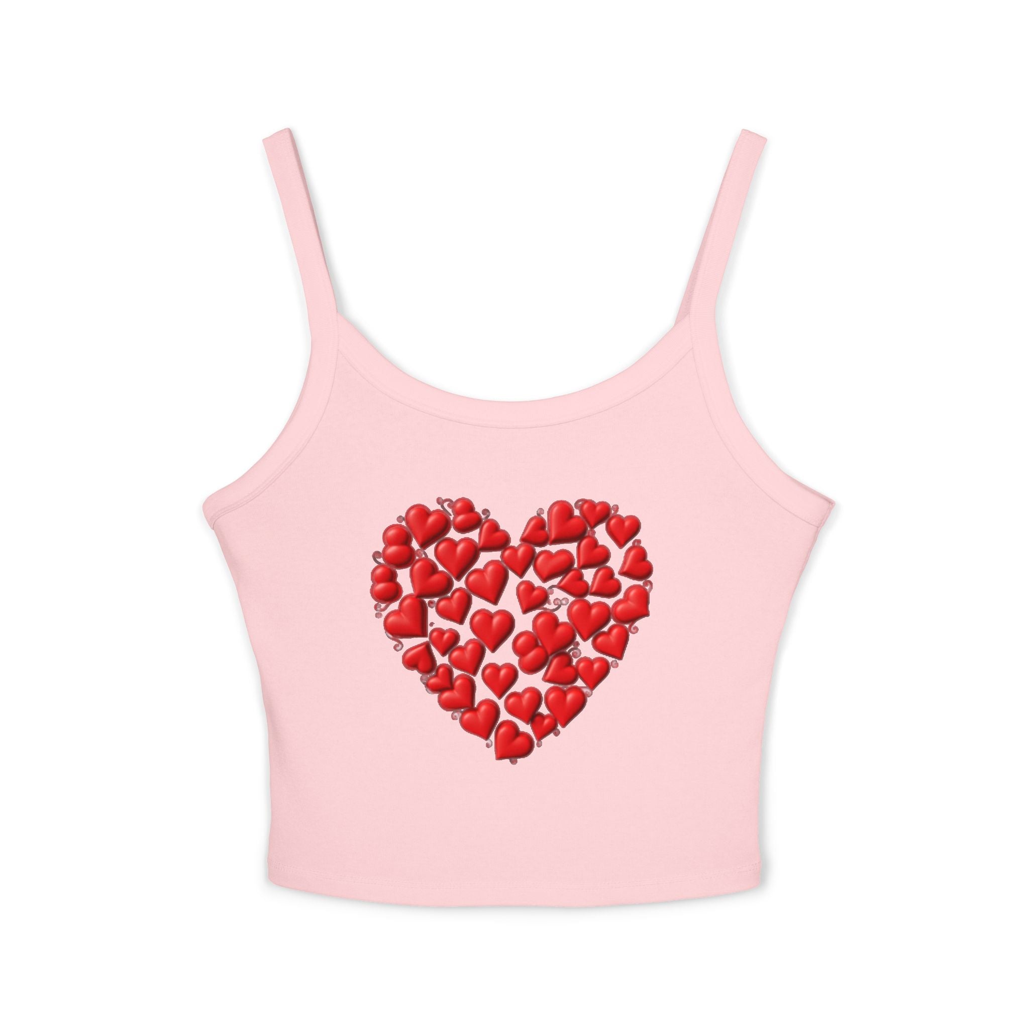 Heart Tank Top, Love Cami, Valentine's Day Shirt, Romantic Sleeveless Tee, Women's Summer Blouse, Cute Spaghetti Strap Tank
