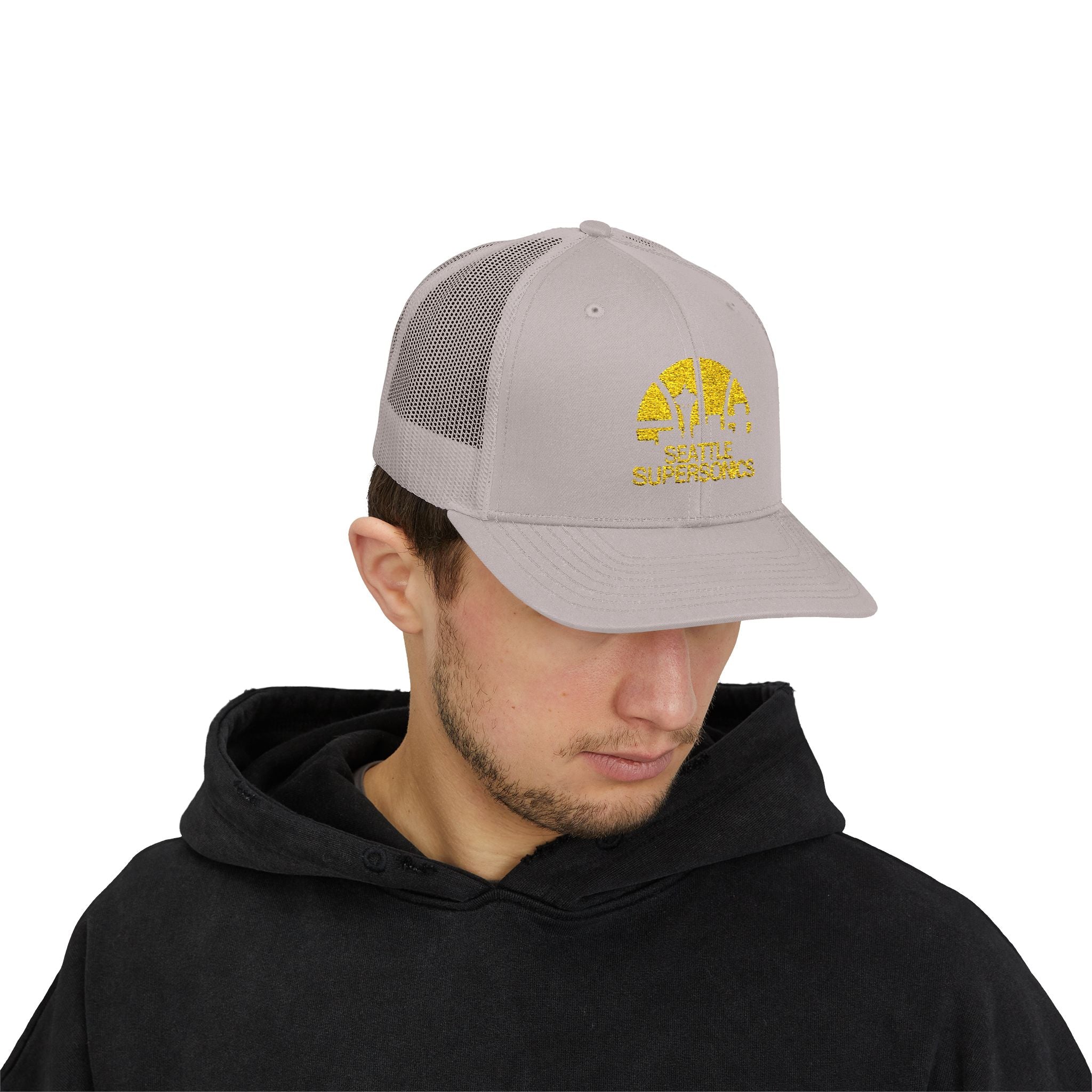 The Seattle SuperSonics Snapback Trucker Cap, American Flag Hat, Outdoor Cap, Casual Wear, Gift for Dad, 4th of July Apparel