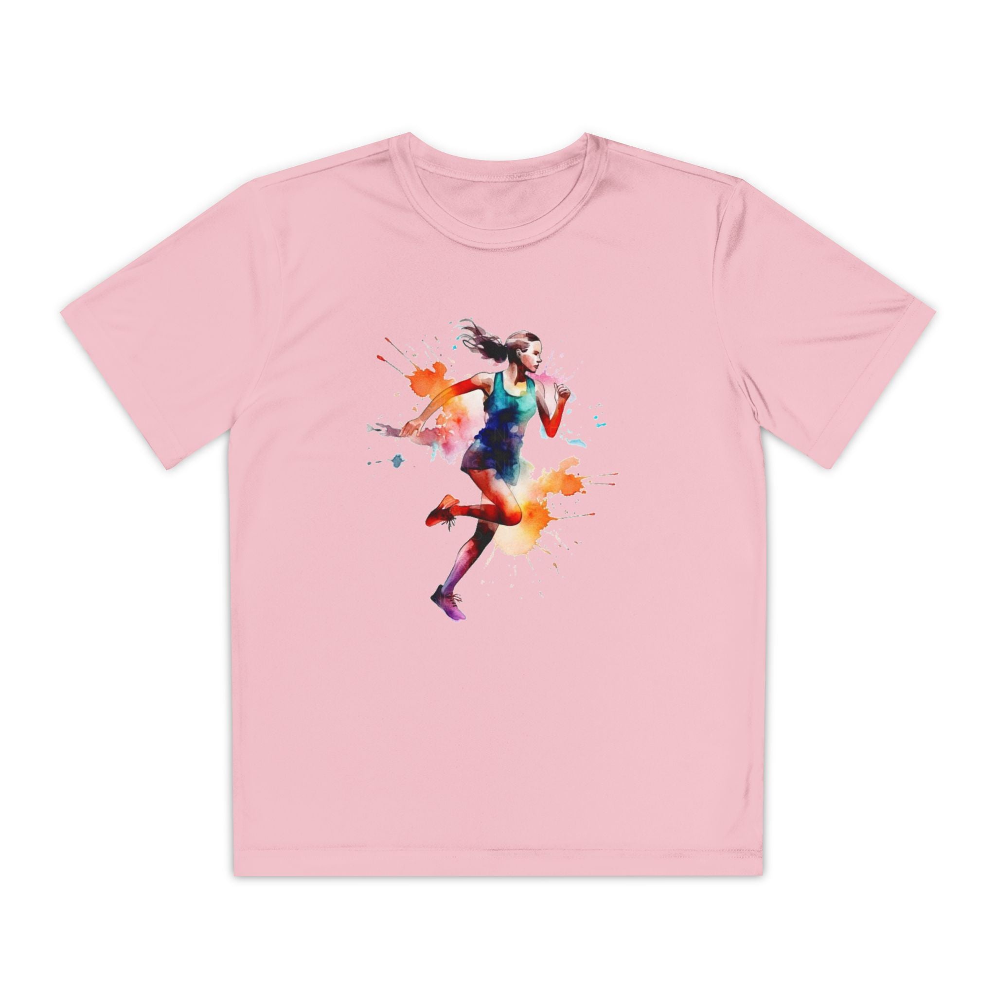 Running Youth T-Shirt Sports Graphic Tee, Cool Athletic Shirt for Kids, Perfect for Sports Events, Team Spirit