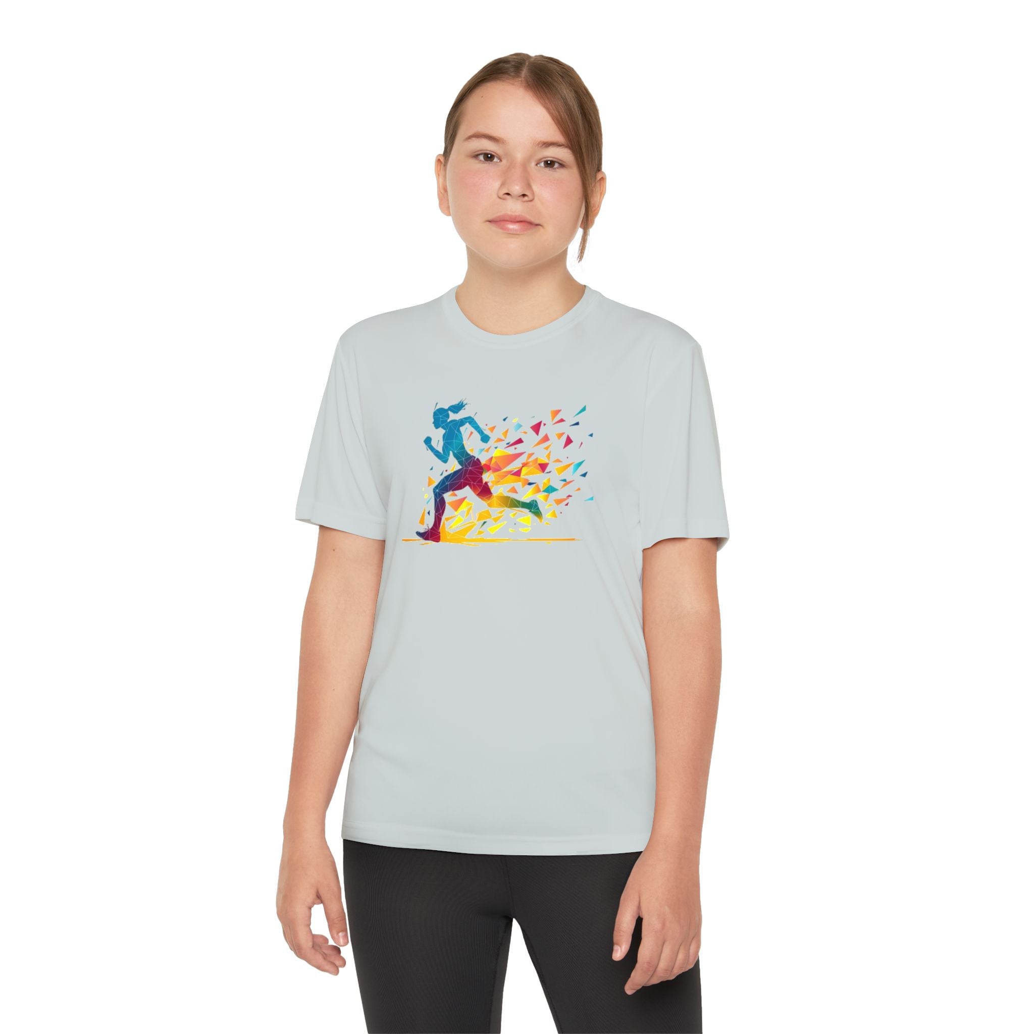 Running Youth T-Shirt Sports Graphic Tee, Cool Athletic Shirt for Kids, Perfect for Sports Events, Team Spirit