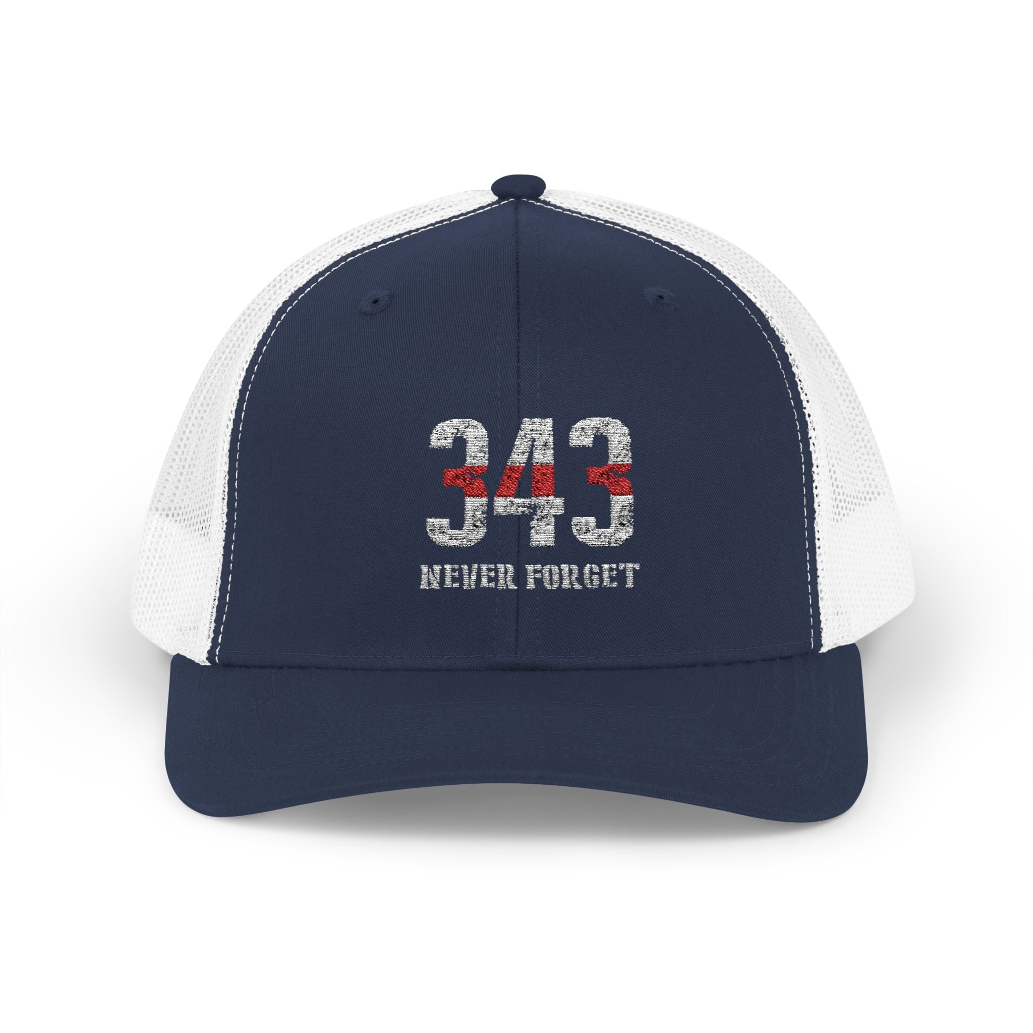 343 Firearms Snapback Trucker Cap with Thin Red Line Design, Ideal for First Responders, Supportive Gifts, Memorials, Everyday Wear