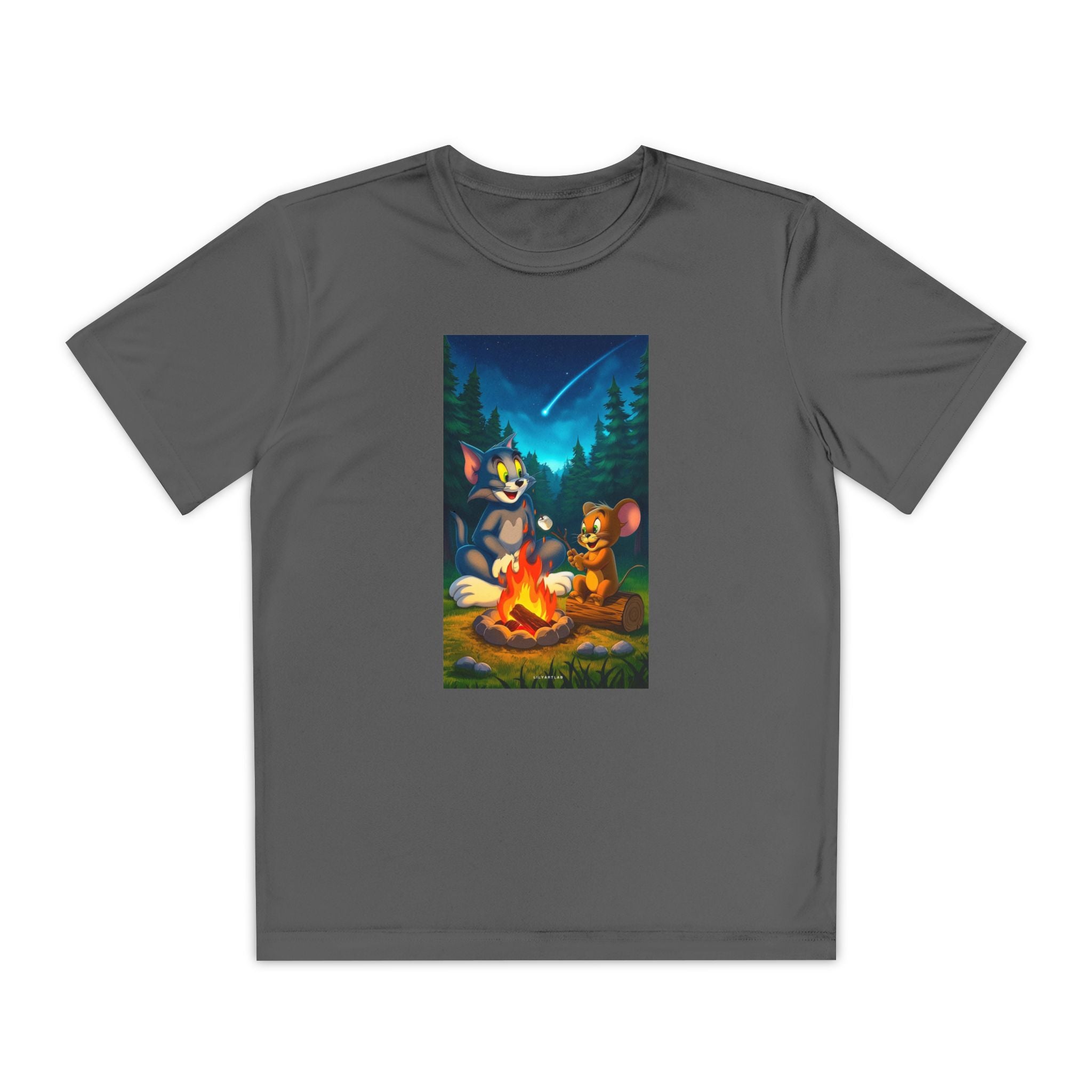 Youth Competitor Tee with Tom And Jerry design, Cartoon Graphic Kid's T-Shirt, Kids Tee, Children's Clothing, Funny Tee for Boys and Girls