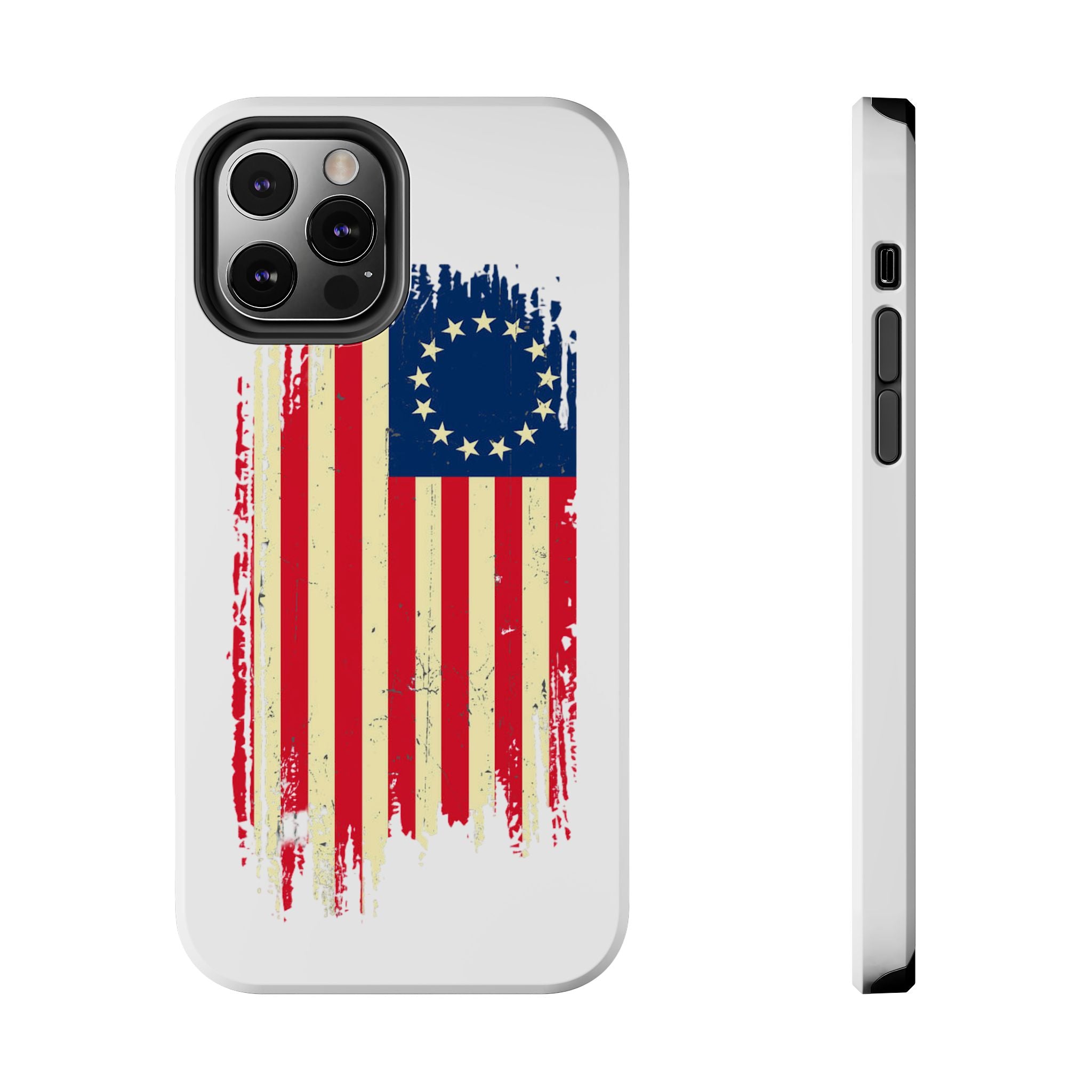 Patriotic Phone Cases with Vintage Flag Design, Tough Case for Independence Day, Memorial Day, 4th of July, Gift for Veterans, USA Pride