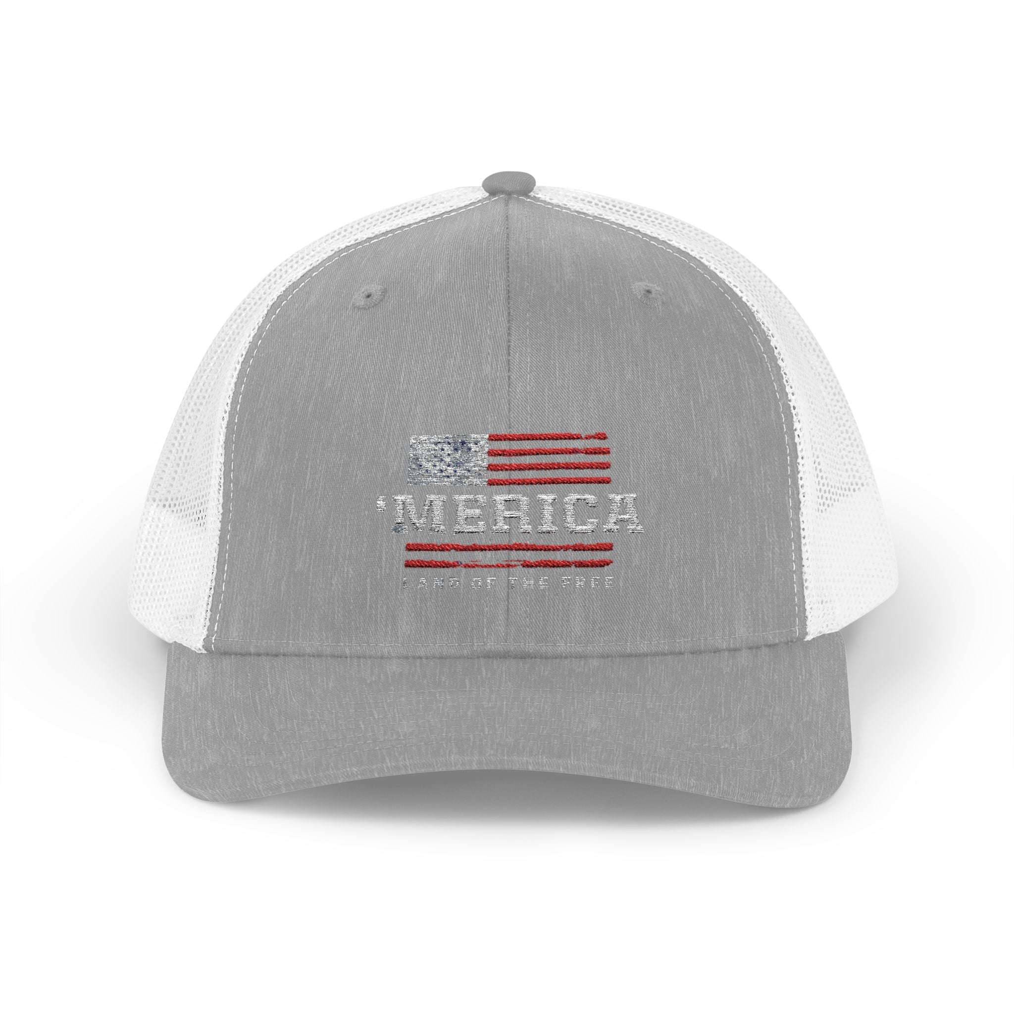 Merica Patriotic Snapback Trucker Cap with Thin Red Line Design, Ideal for First Responders, Supportive Gifts, Memorials, Everyday Wear