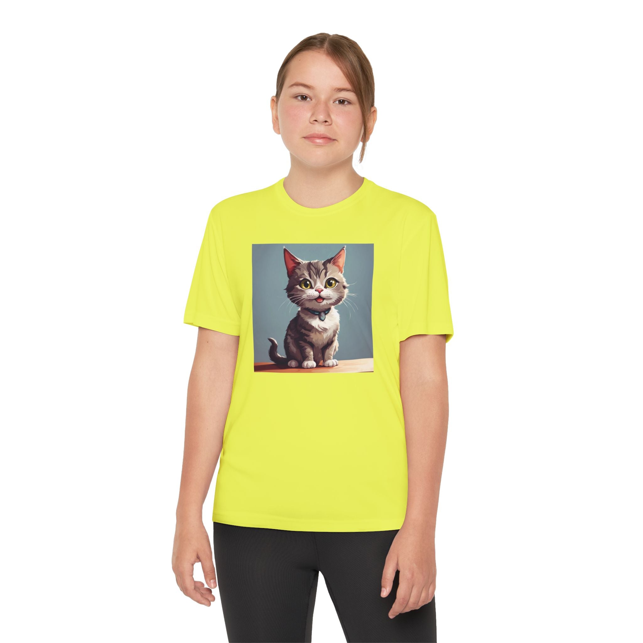 Youth Tee, Cute Kitten Graphic Shirt for Kids, Cat Lover Gift, Animal Theme Top, Children's Clothing, Feline Print Apparel
