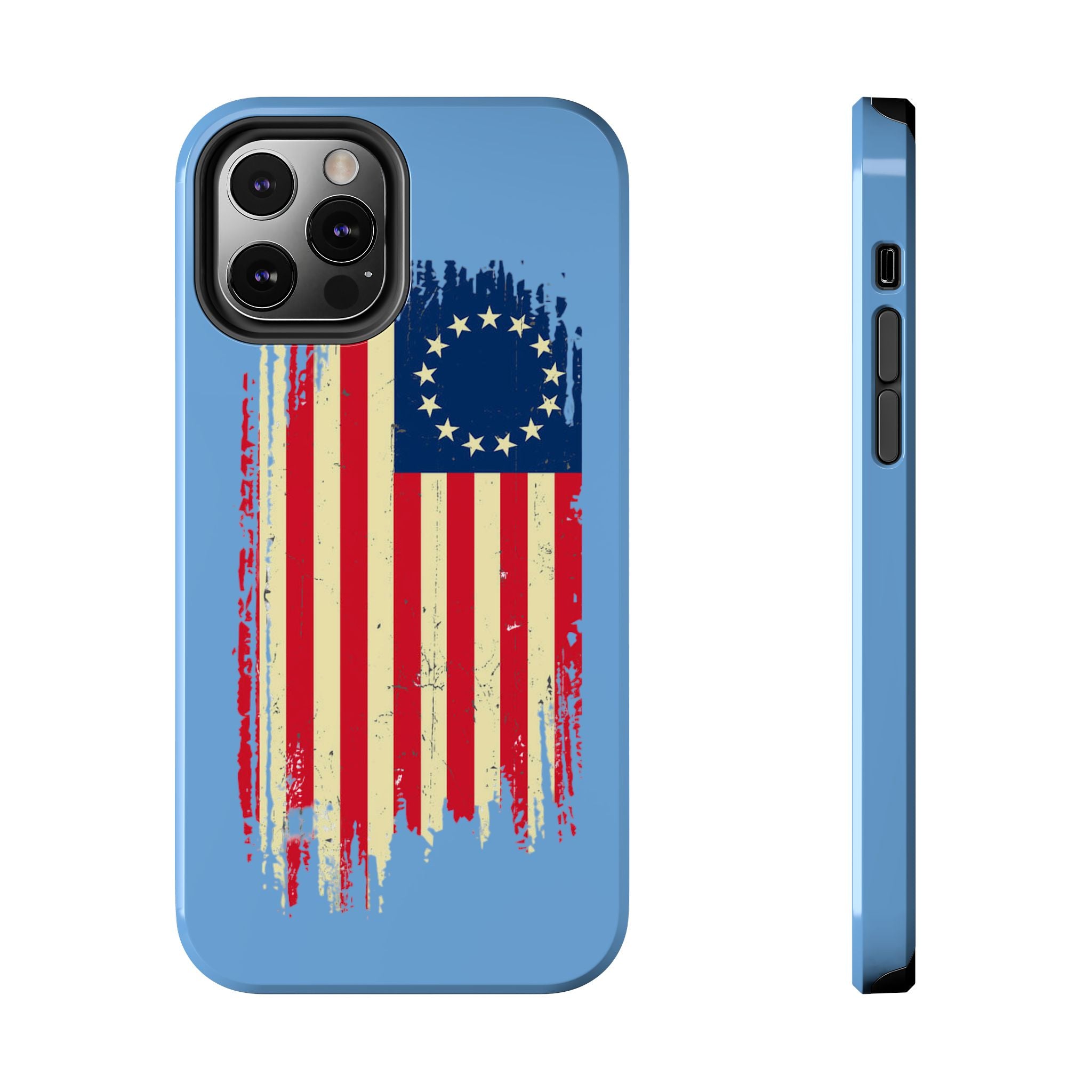 Patriotic Phone Cases with Vintage Flag Design, Tough Case for Independence Day, Memorial Day, 4th of July, Gift for Veterans, USA Pride