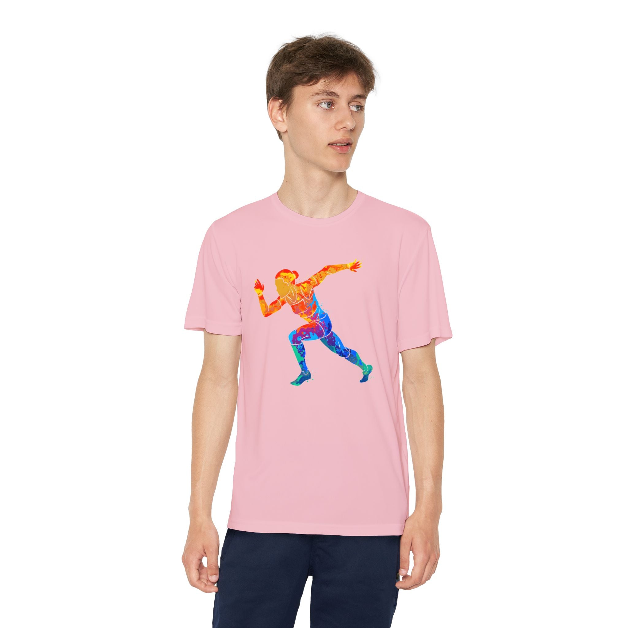 Running Youth T-Shirt Sports Graphic Tee, Cool Athletic Shirt for Kids, Perfect for Sports Events, Team Spirit