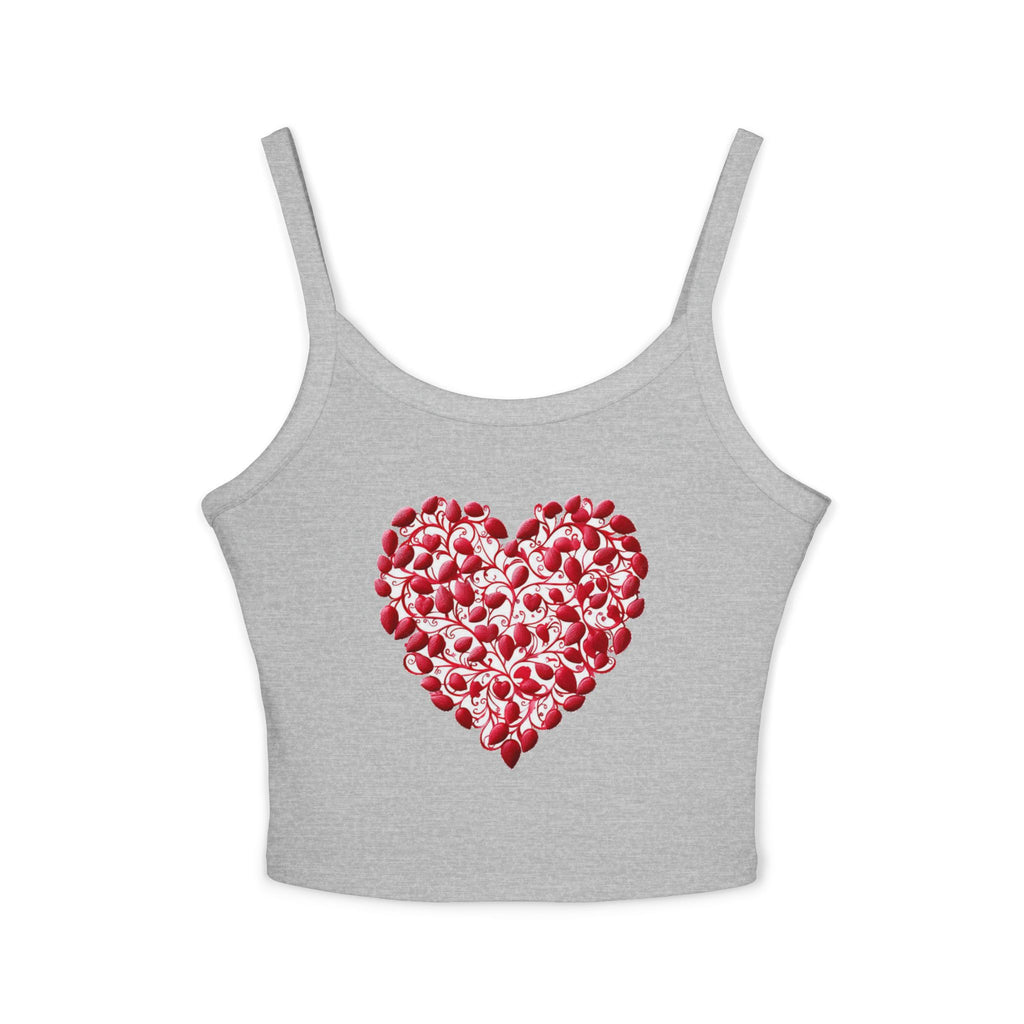 Heart Tank Top, Love Cami, Valentine's Day Shirt, Romantic Sleeveless Tee, Women's Summer Blouse, Cute Spaghetti Strap Tank