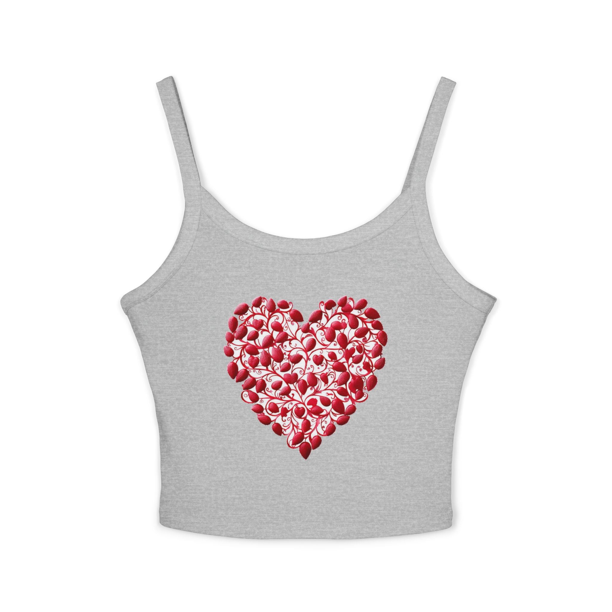 Heart Tank Top, Love Cami, Valentine's Day Shirt, Romantic Sleeveless Tee, Women's Summer Blouse, Cute Spaghetti Strap Tank