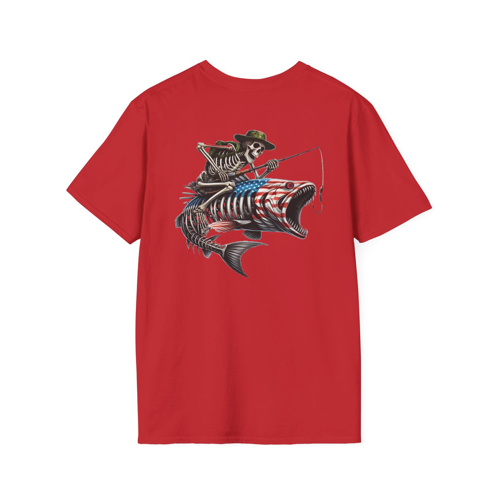 Patriotic Fishing Tshirt, American Flag Tee, 4th of July Shirt, USA Independence Day Top, Patriotic Graphic Tee, Unisex Patriotic