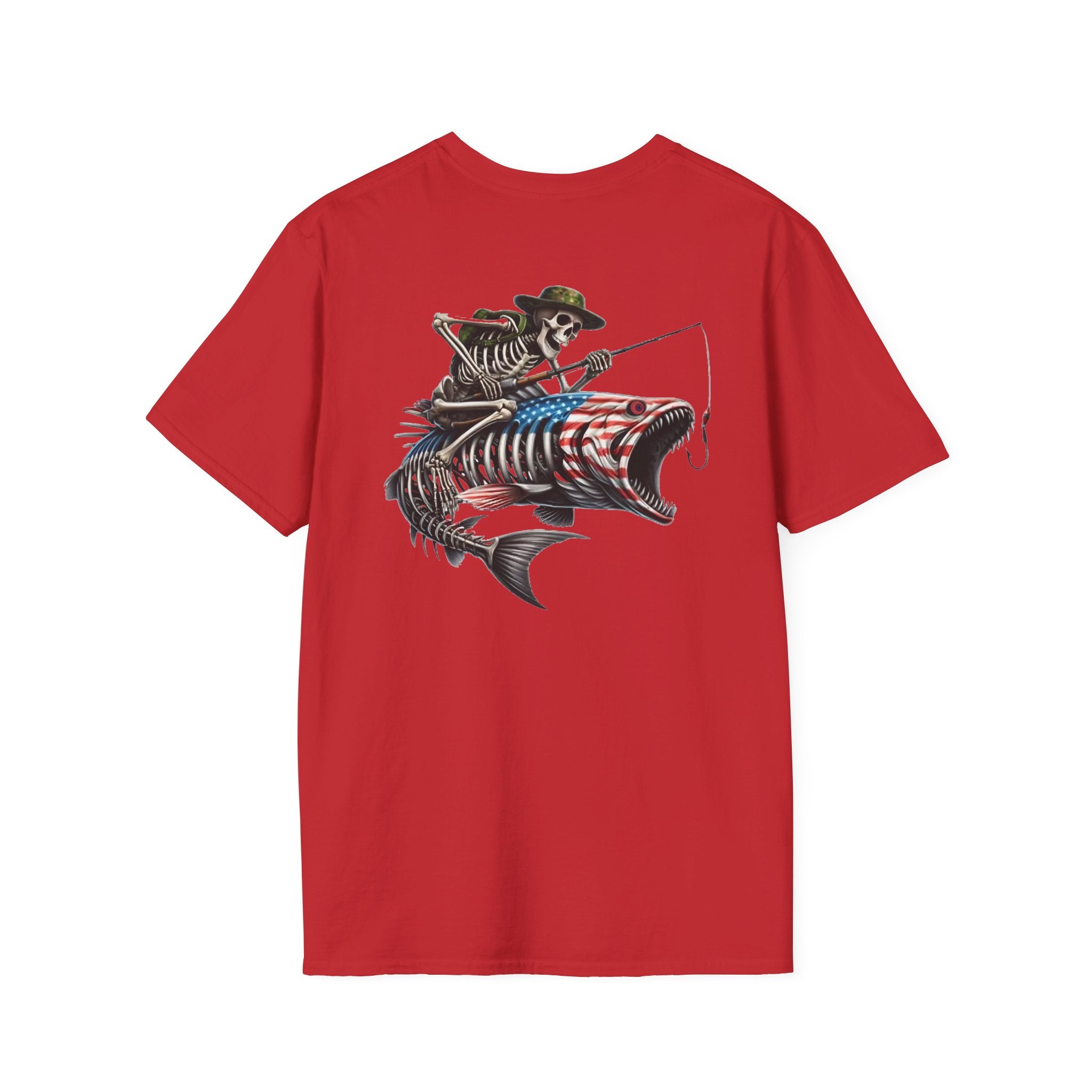 Patriotic Fishing Tshirt, American Flag Tee, 4th of July Shirt, USA Independence Day Top, Patriotic Graphic Tee, Unisex Patriotic