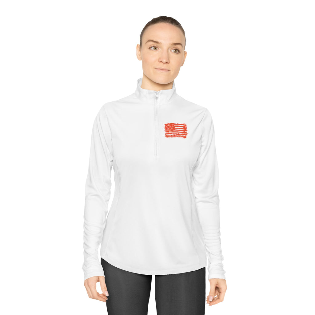 Ladies Quarter-Zip Pullover with Motivational Running Design, Athletic Apparel, Activewear, Sportswear, Fitness Gift, Running Top