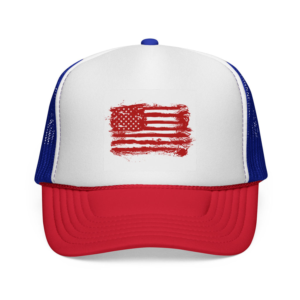 Patriotic Trucker Cap with American Flag Design, USA Hat, Summer Fashion, Outdoors Gear, Gift for Veterans, BBQ, 4th of July