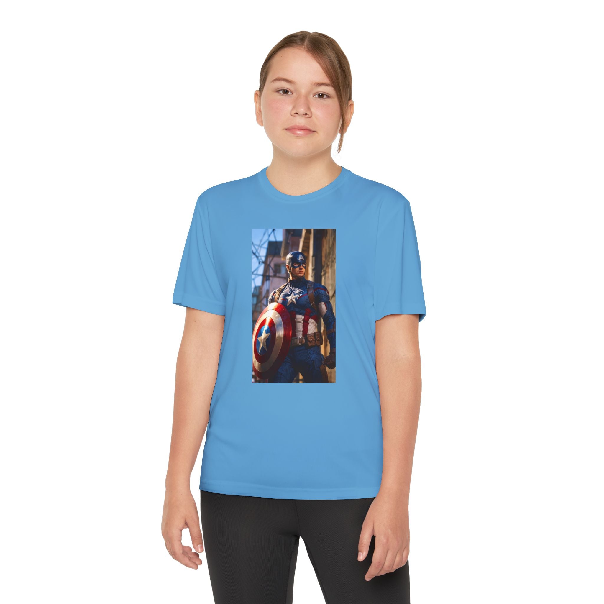 Captain America Superhero Marvel Patriotic, Kids Graphic T-Shirt, Boys Hero Top, Girls Comic Book Clothing, Birthday