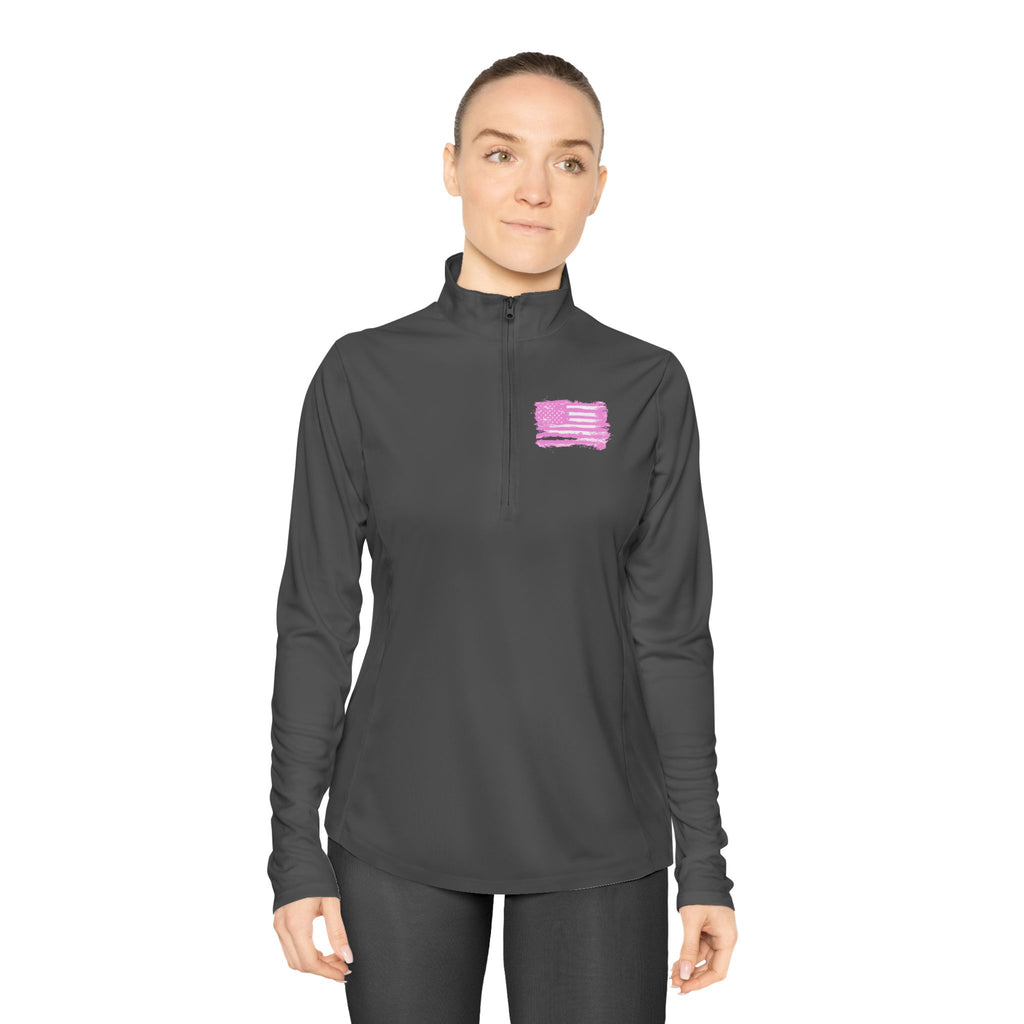 Ladies Quarter-Zip Pullover with Motivational Running Design, Athletic Apparel, Activewear, Sportswear, Fitness Gift, Running Top